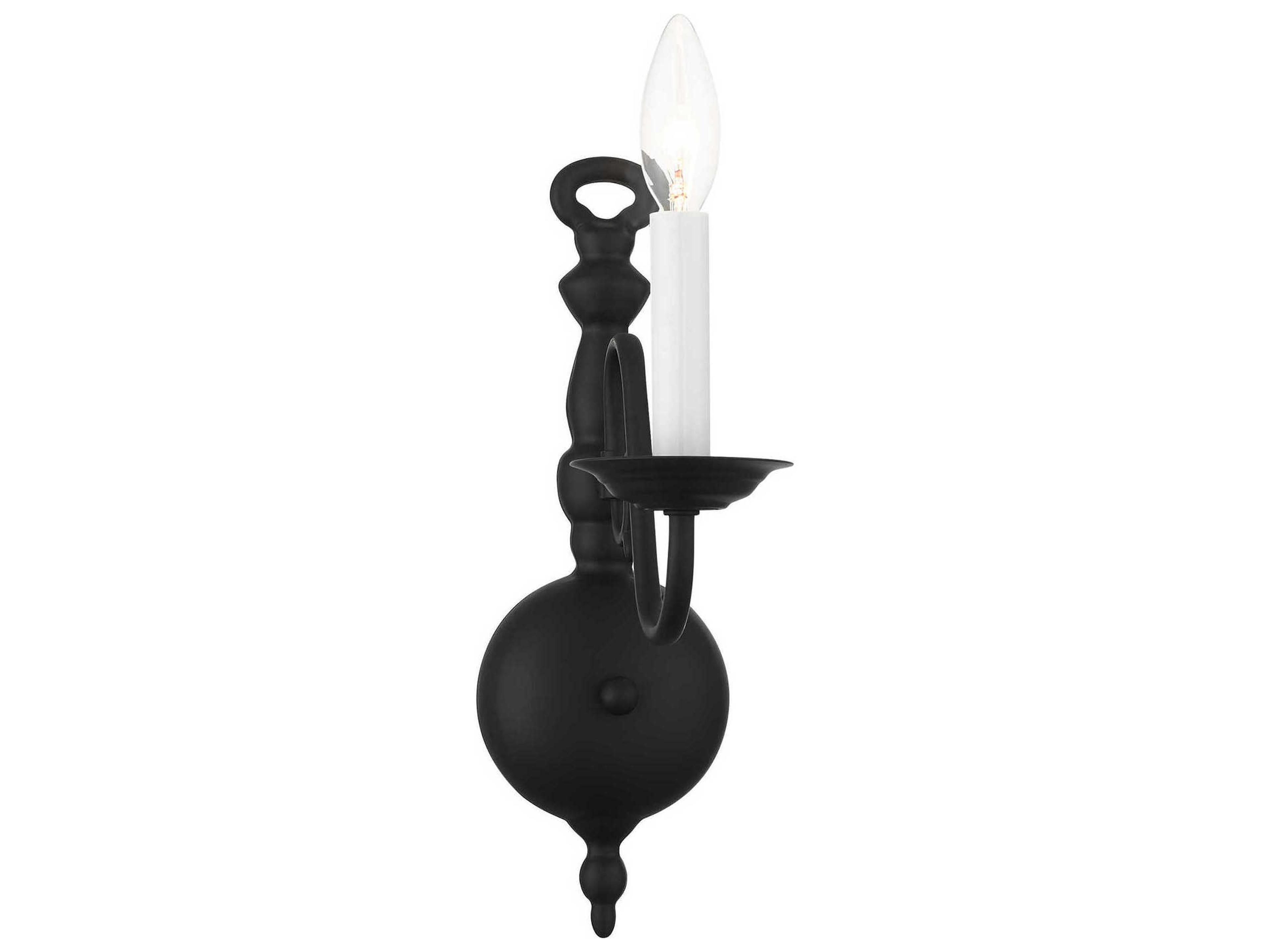 Livex Lighting Williamsburgh 1-Light Black Wall Sconce