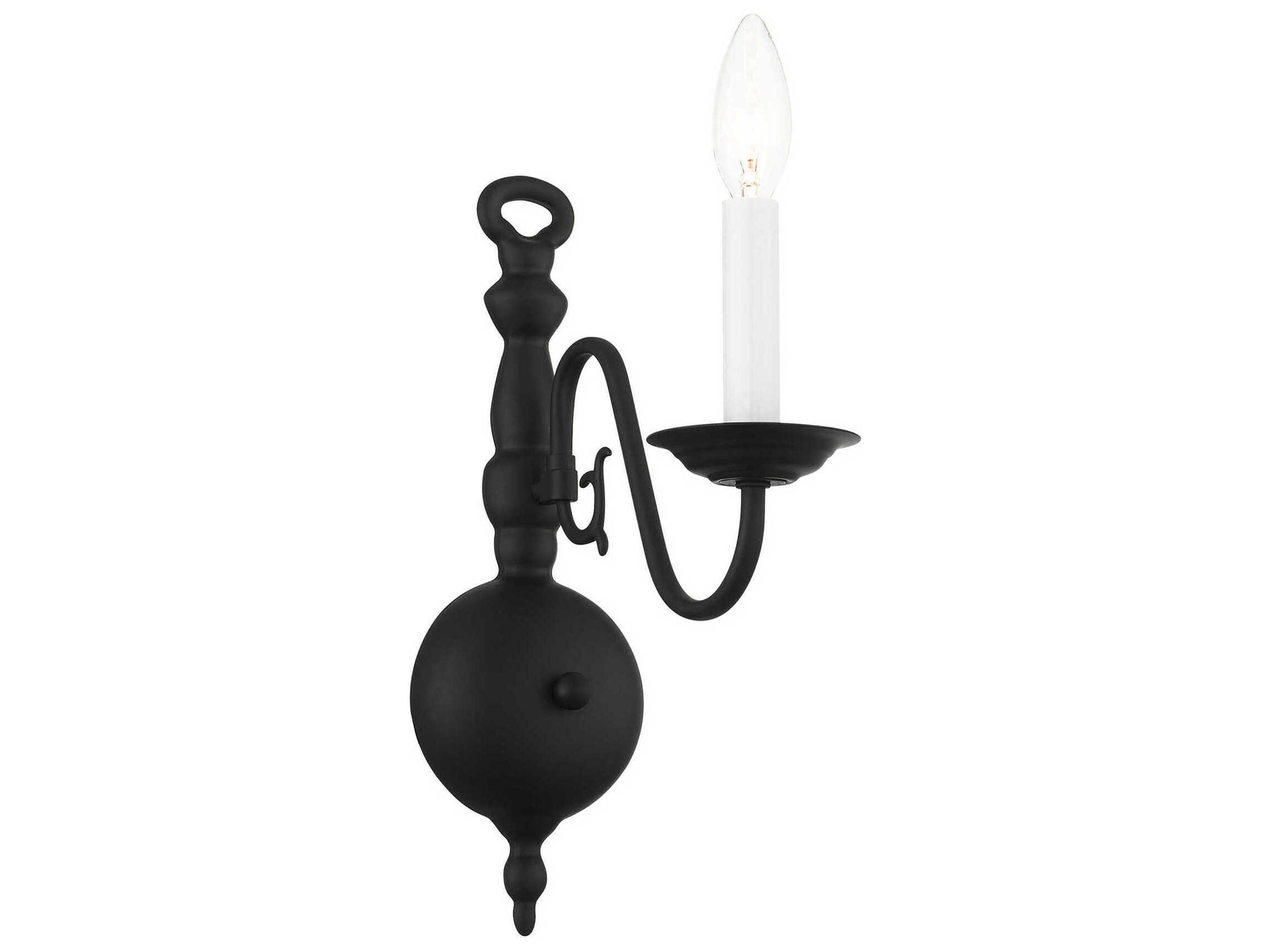 Livex Lighting Williamsburgh 1-Light Black Wall Sconce