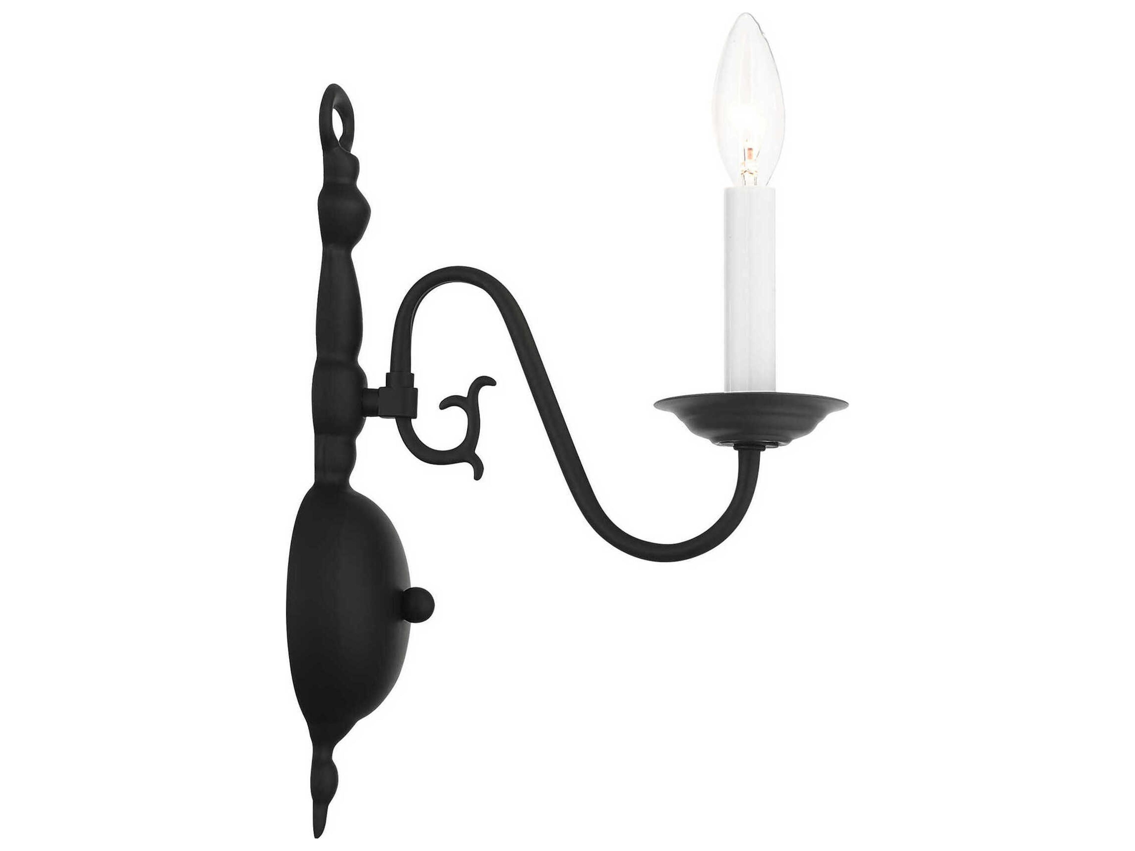 Livex Lighting Williamsburgh 1-Light Black Wall Sconce
