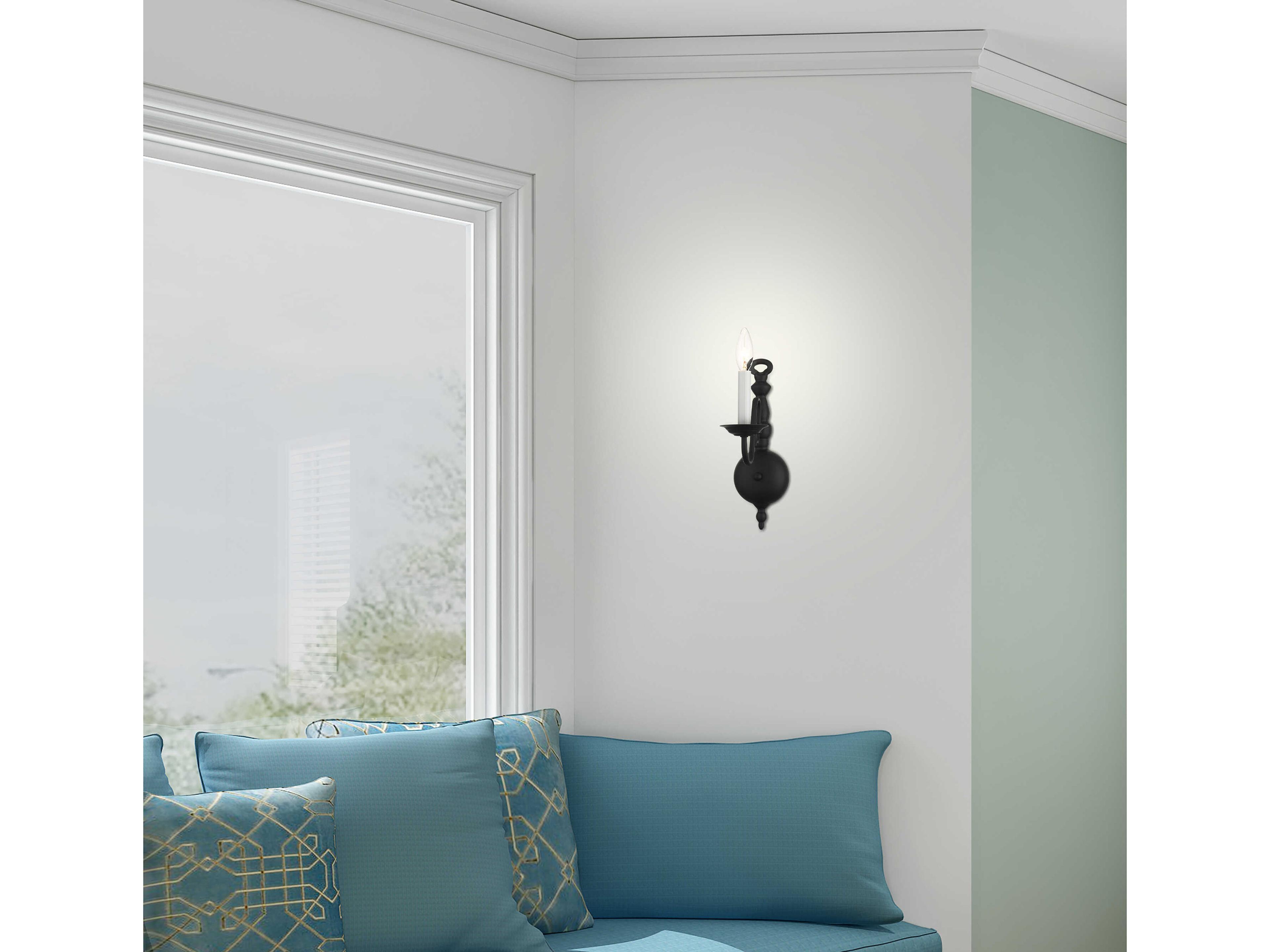 Livex Lighting Williamsburgh 1-Light Black Wall Sconce