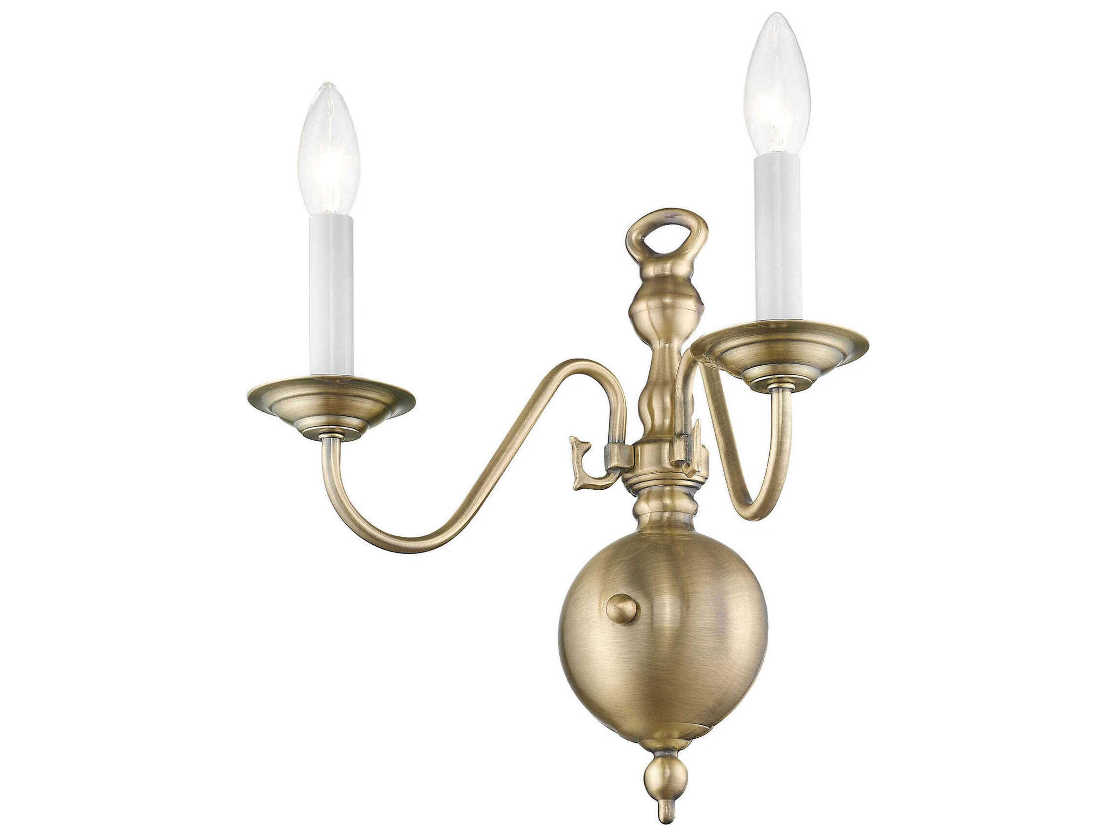 Livex Lighting Williamsburgh 2-Light Antique Brass Wall Sconce