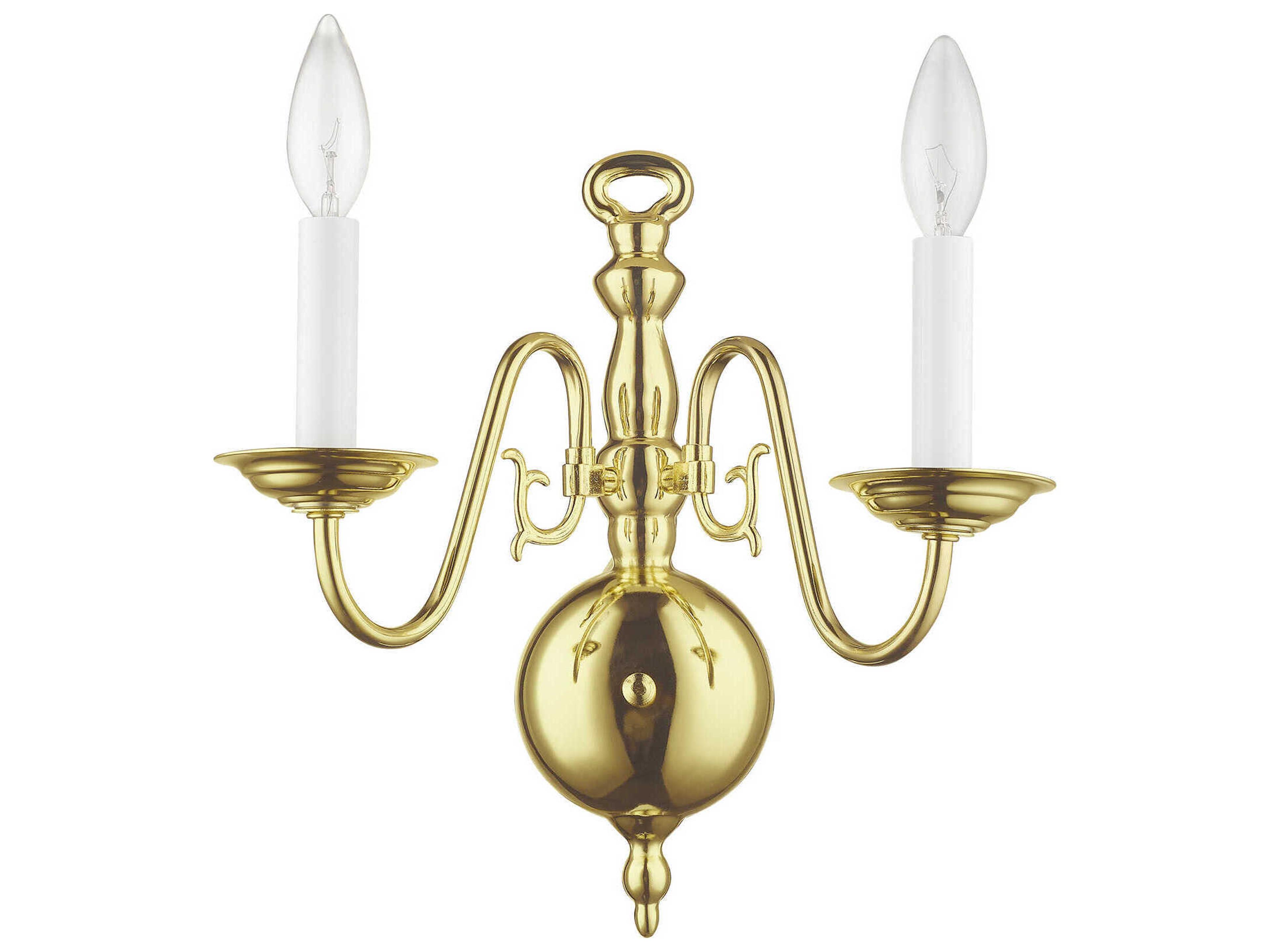 Livex Lighting Williamsburgh 2-Light Polished Brass Wall Sconce