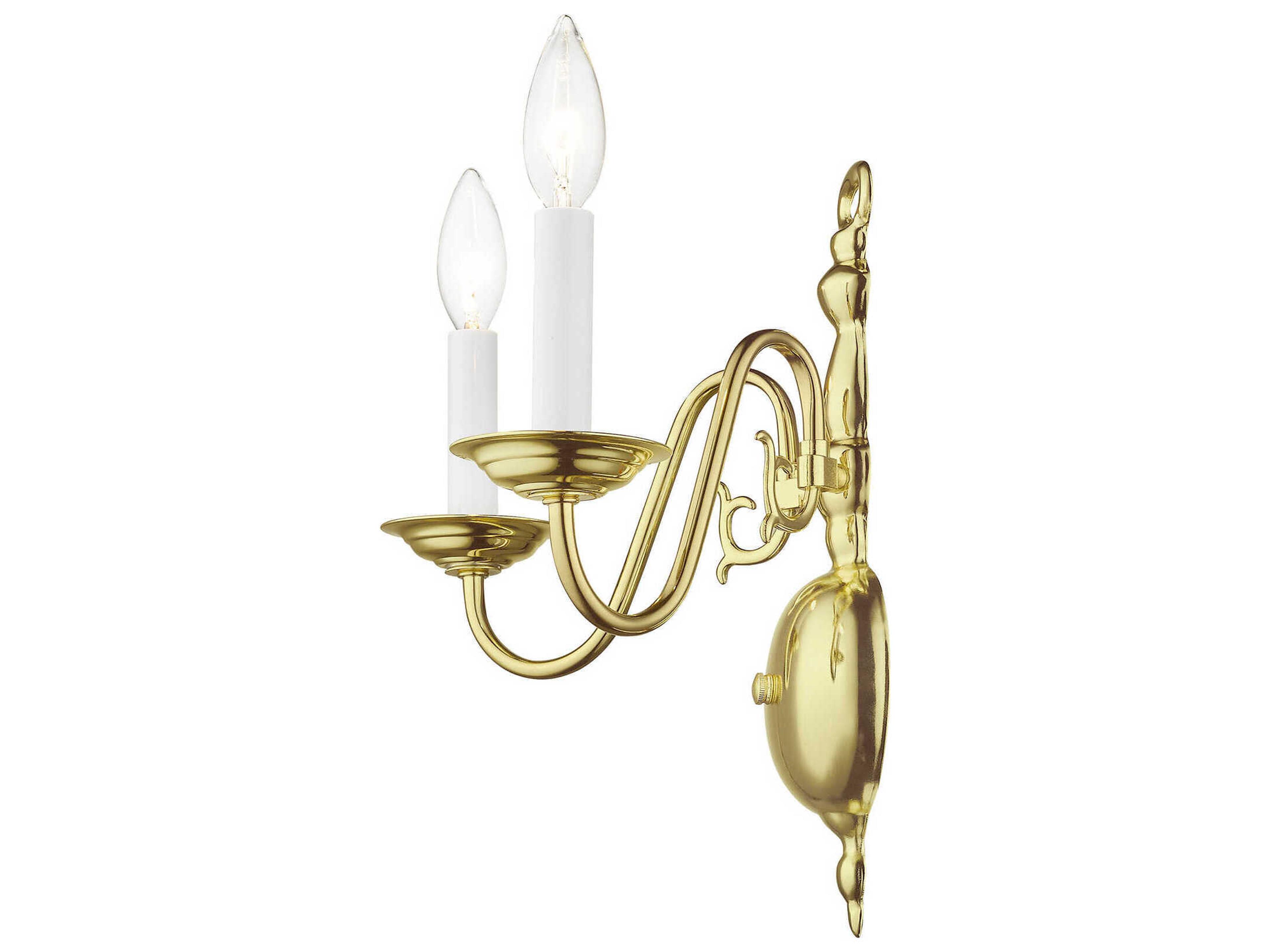 Livex Lighting Williamsburgh 2-Light Polished Brass Wall Sconce