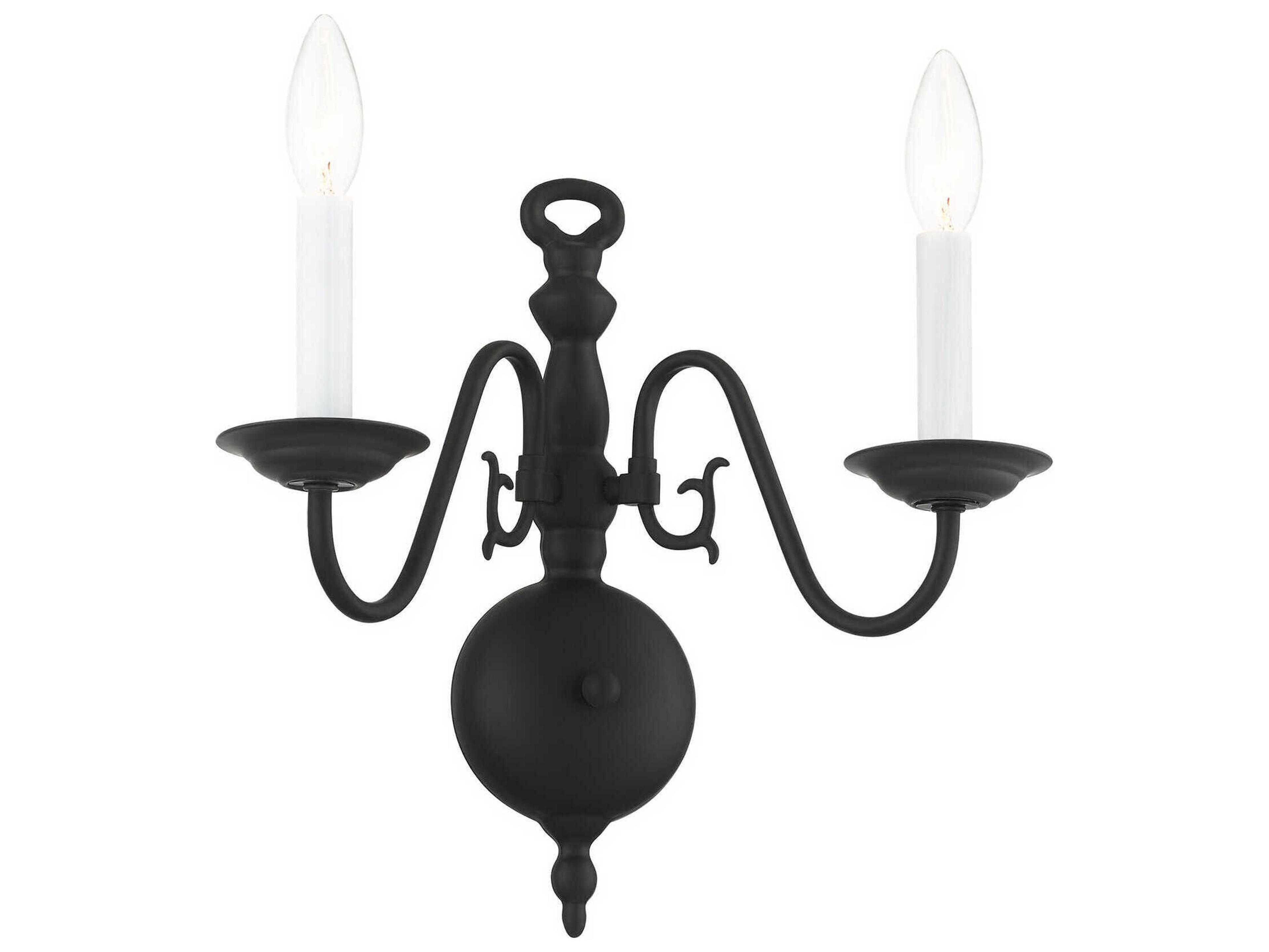 Livex Lighting Williamsburgh 2-Light Black Wall Sconce