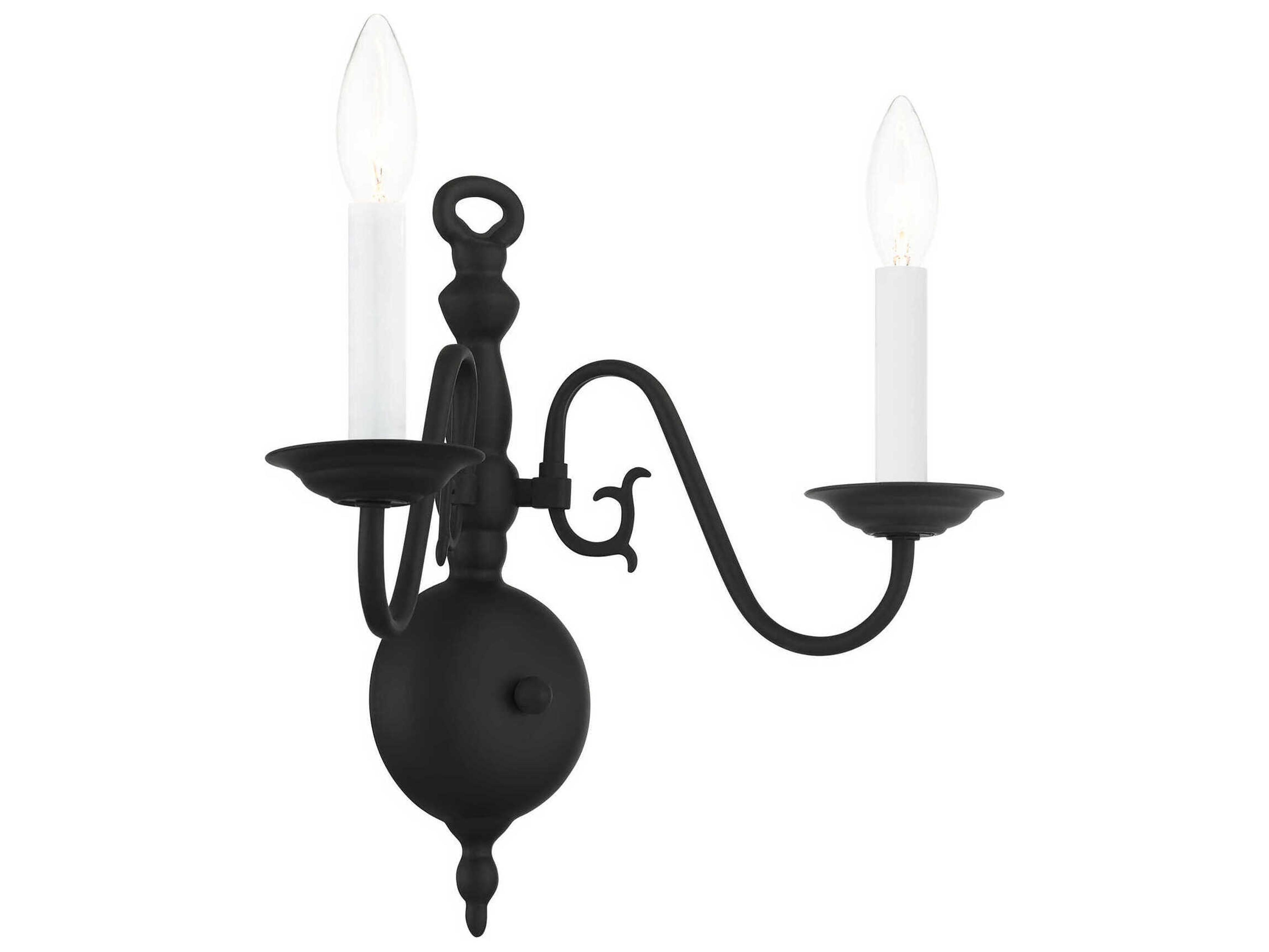 Livex Lighting Williamsburgh 2-Light Black Wall Sconce