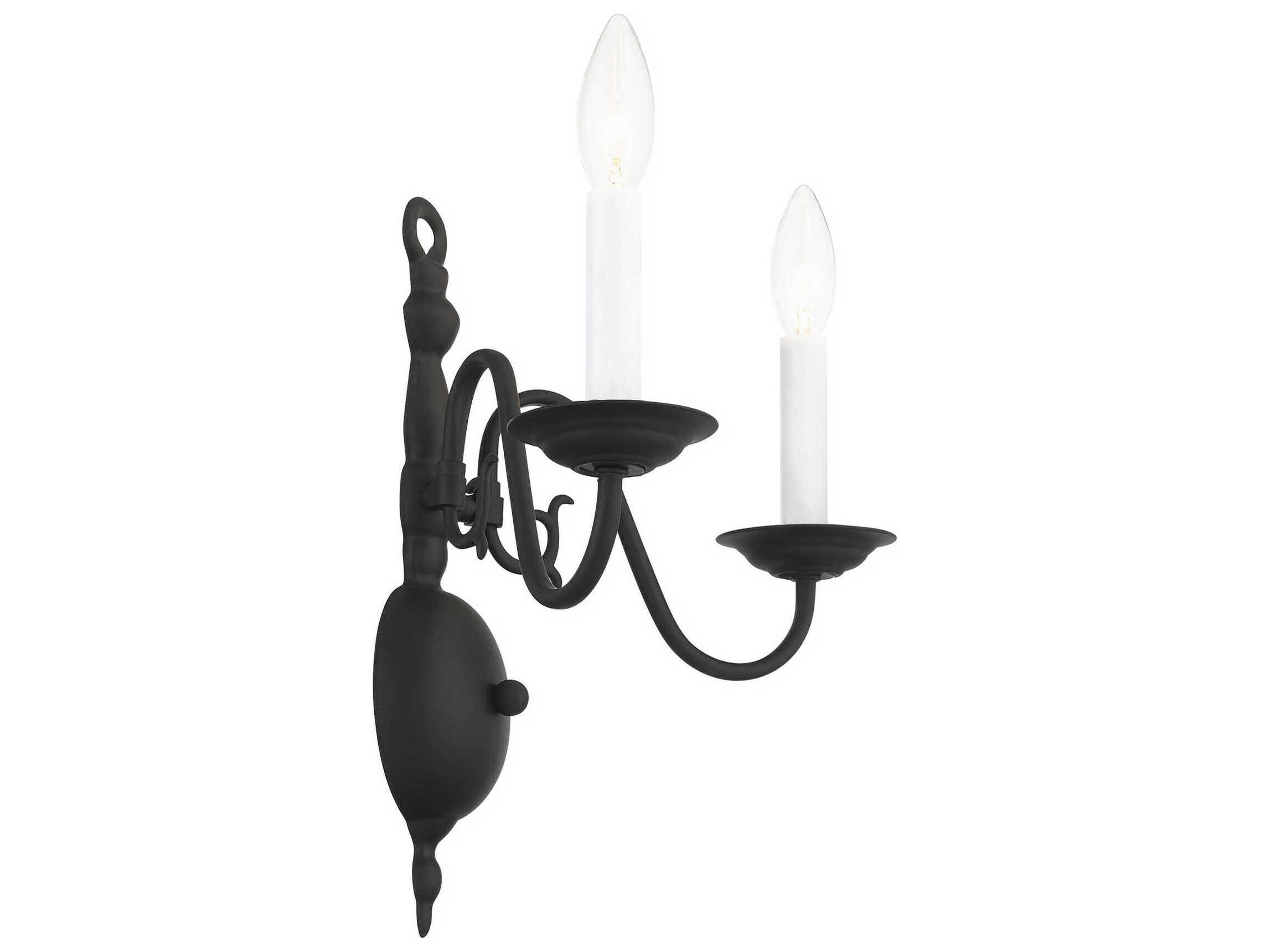 Livex Lighting Williamsburgh 2-Light Black Wall Sconce