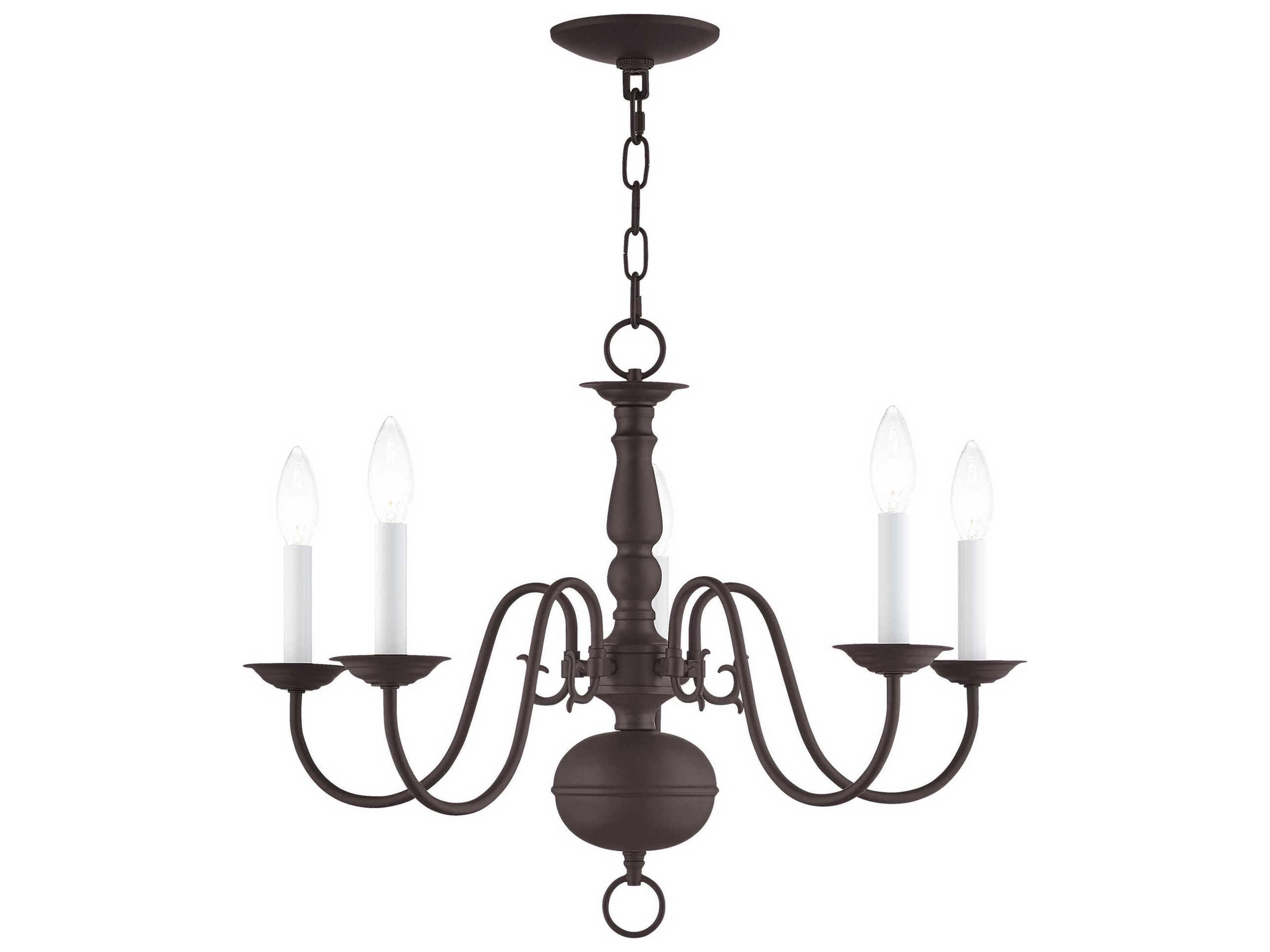 Williamsburgh 5-Light Bronze Candelabra Chandelier