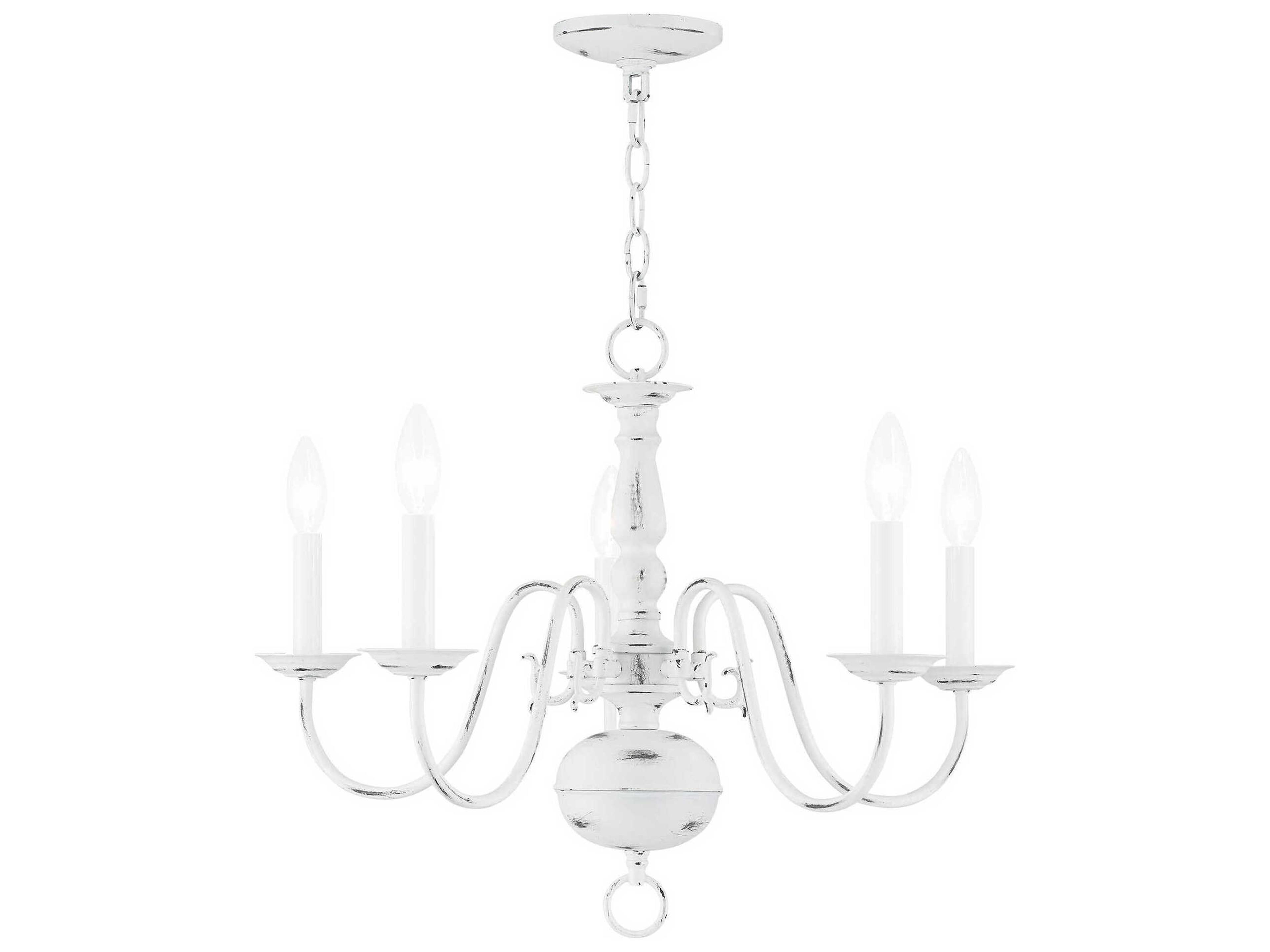 Williamsburgh 5-Light Antique White Candelabra Chandelier