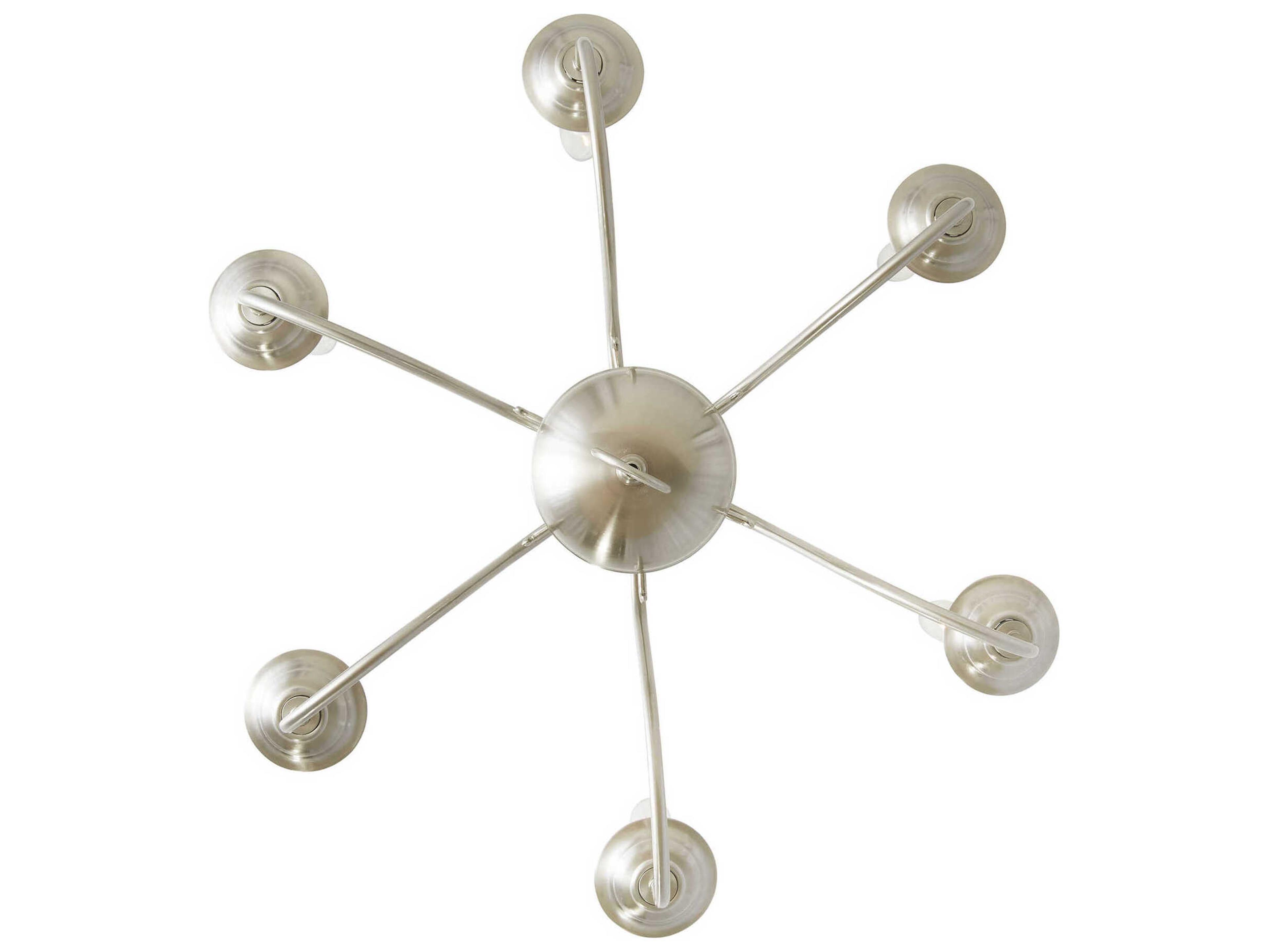 Livex Lighting Williamsburgh 6-Light Brushed Nickel Candelabra Chandelier