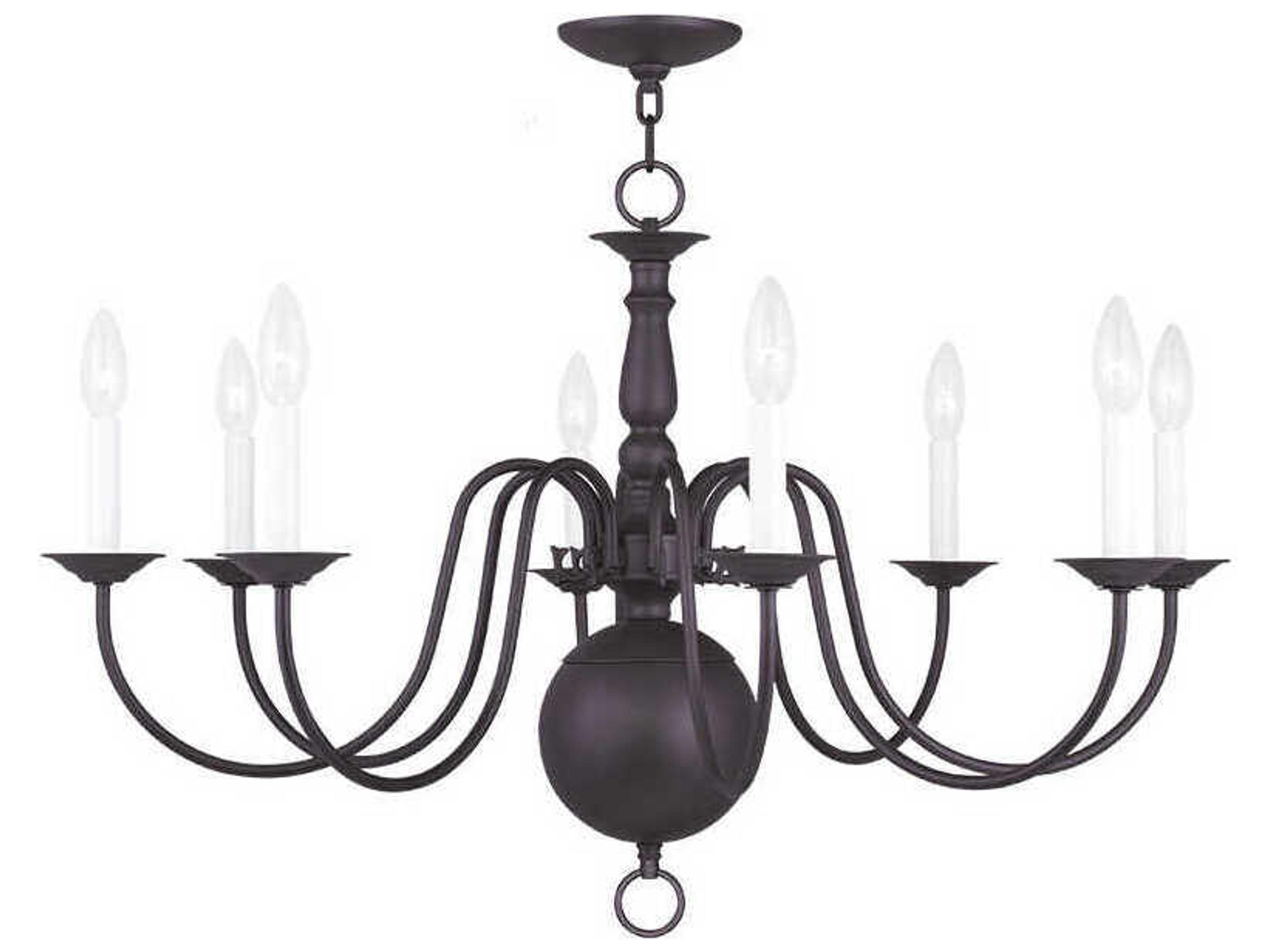 Williamsburgh 8-Light Bronze Candelabra Chandelier