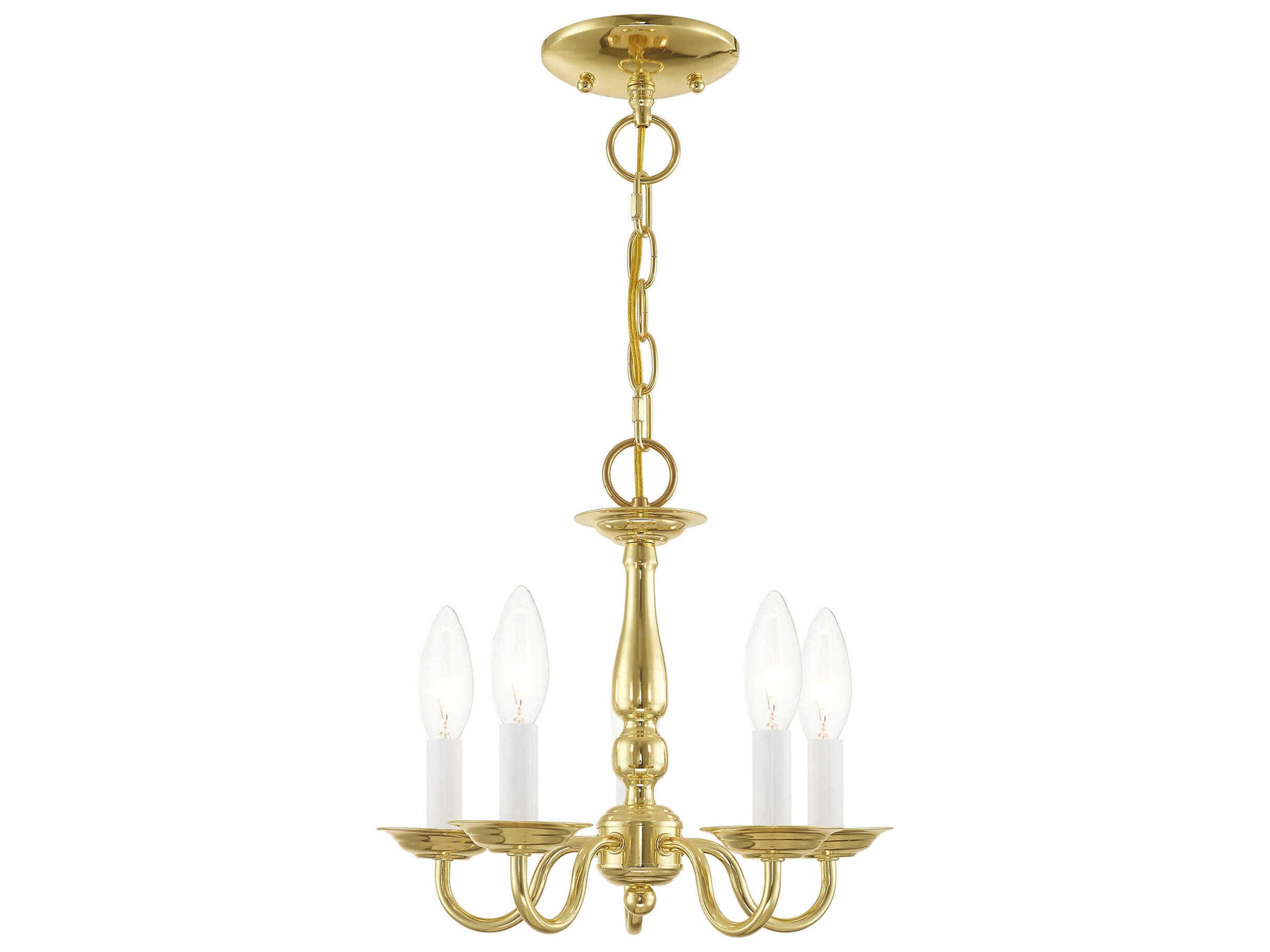 Williamsburgh 5-Light Convertible Semi-Flush Mount Polished Brass