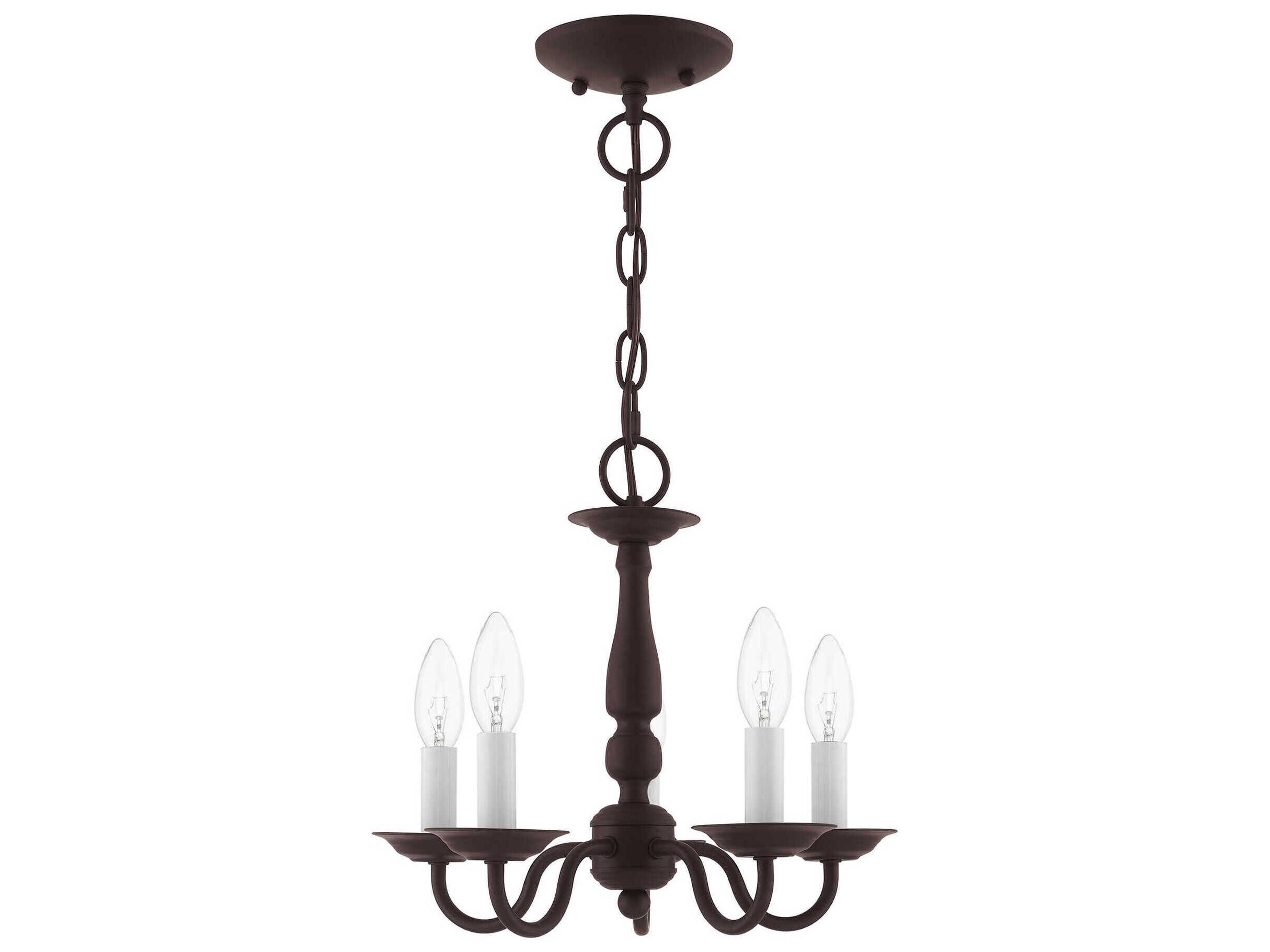 Livex Lighting Williamsburgh 5-Light Bronze Candelabra Chandelier