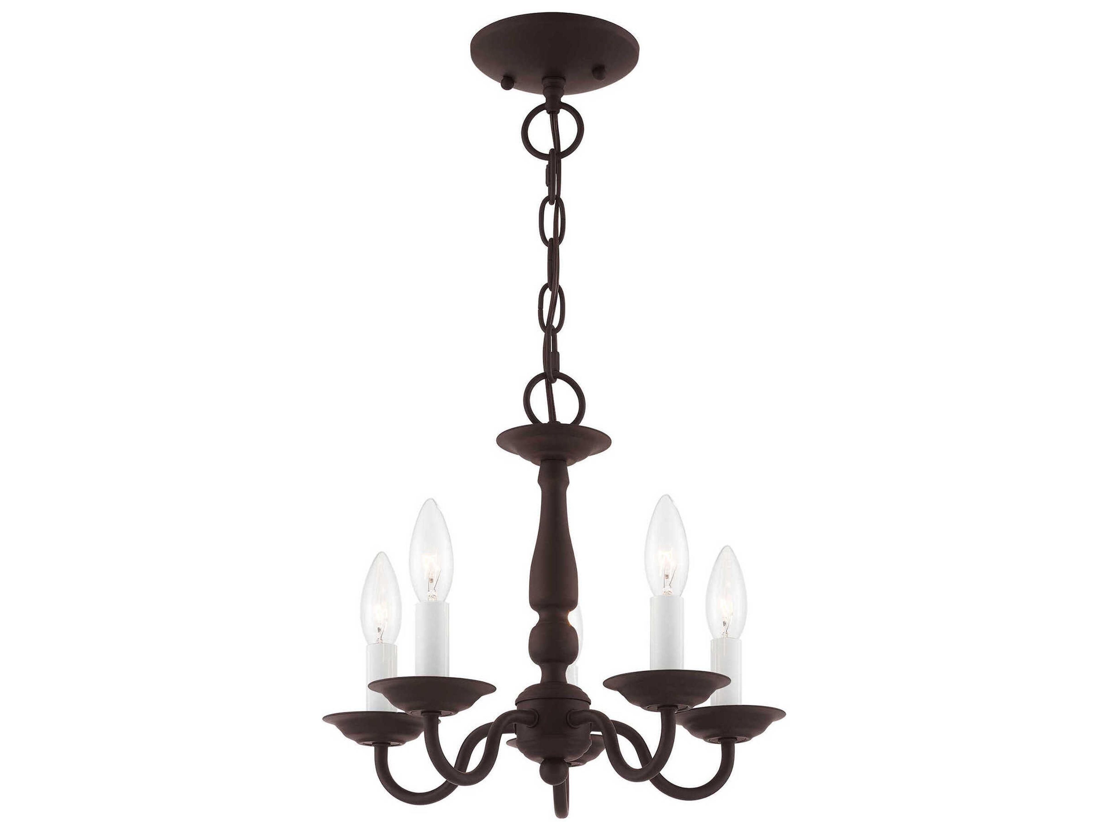 Livex Lighting Williamsburgh 5-Light Bronze Candelabra Chandelier