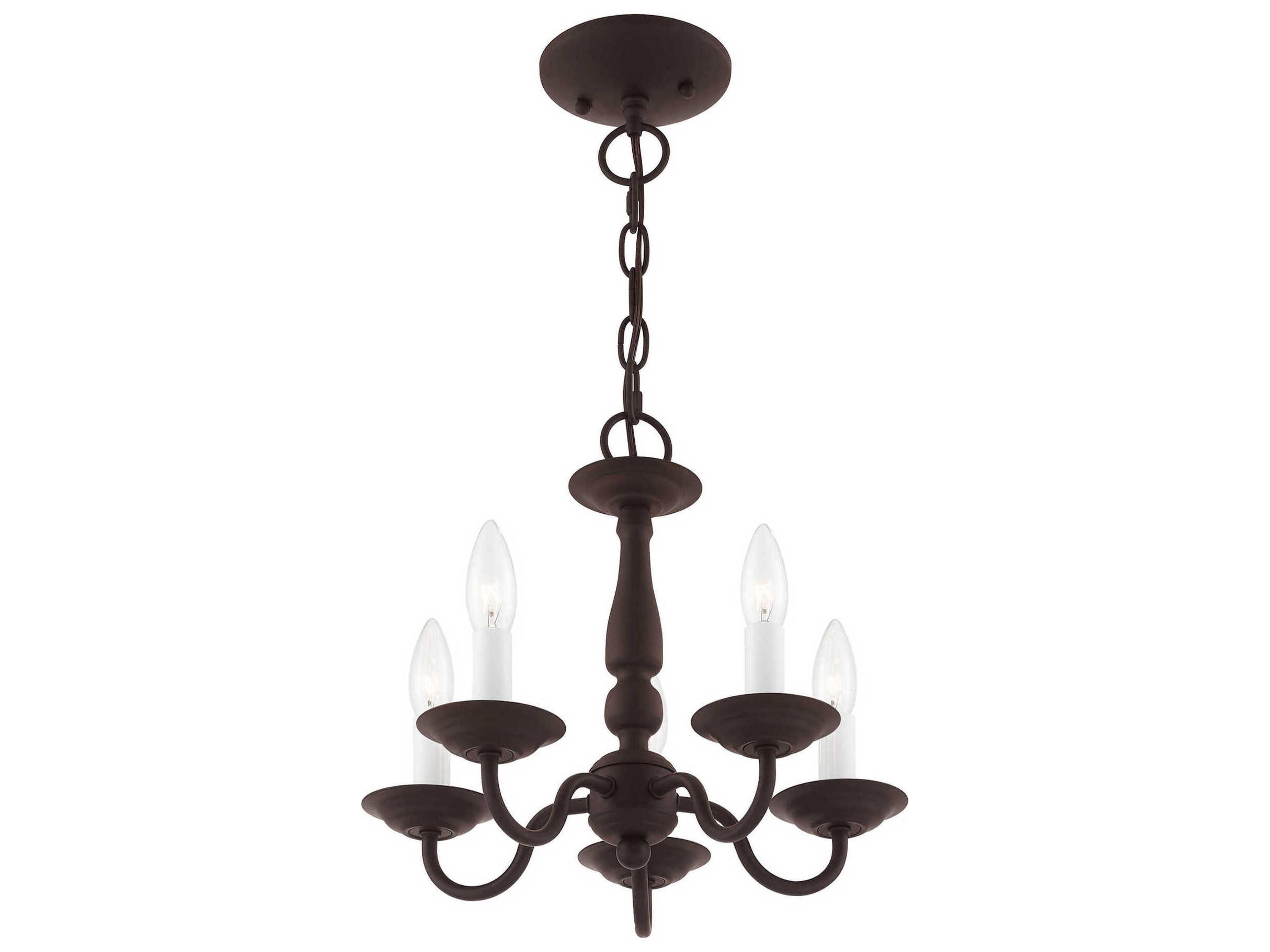 Livex Lighting Williamsburgh 5-Light Bronze Candelabra Chandelier