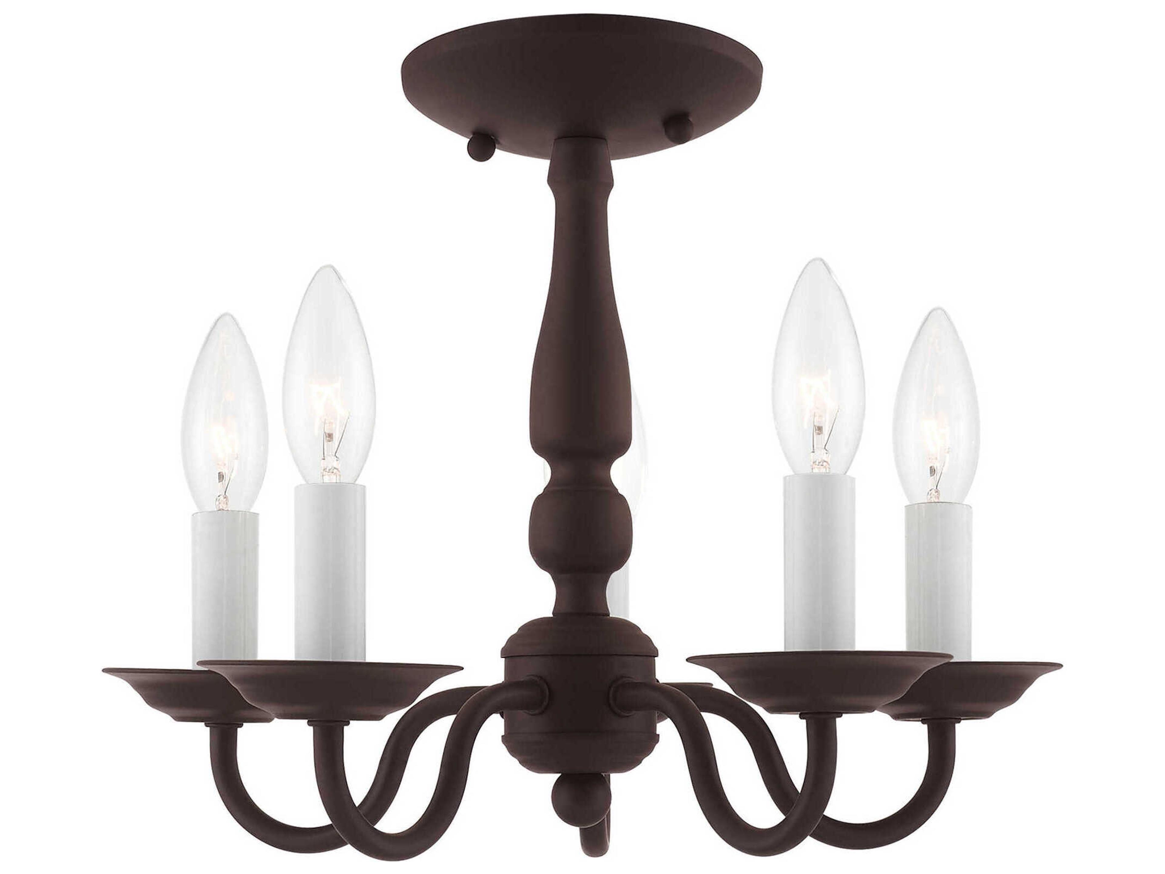 Livex Lighting Williamsburgh 5-Light Bronze Candelabra Chandelier