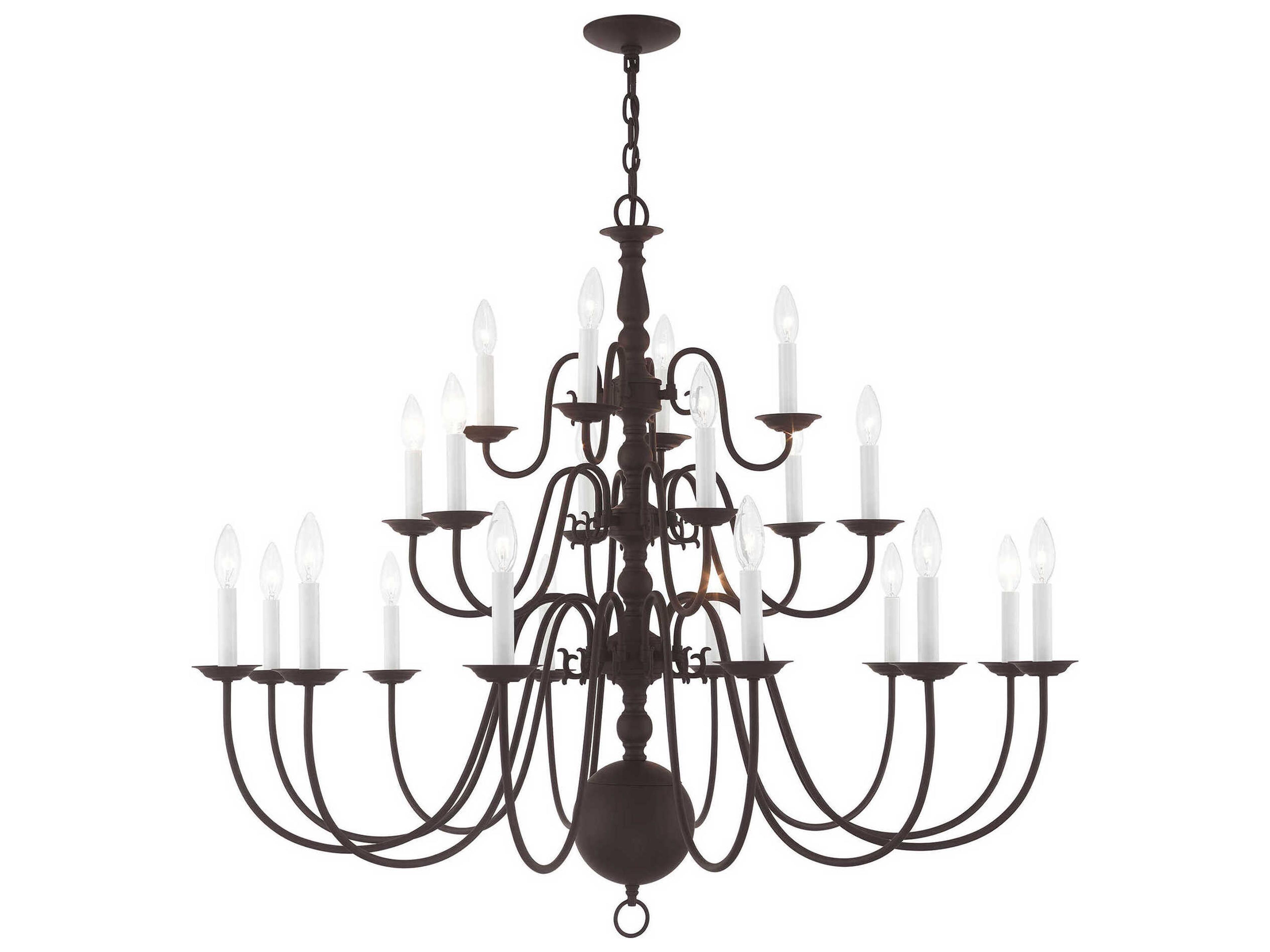 Williamsburgh 22-Light Bronze Candelabra Chandelier