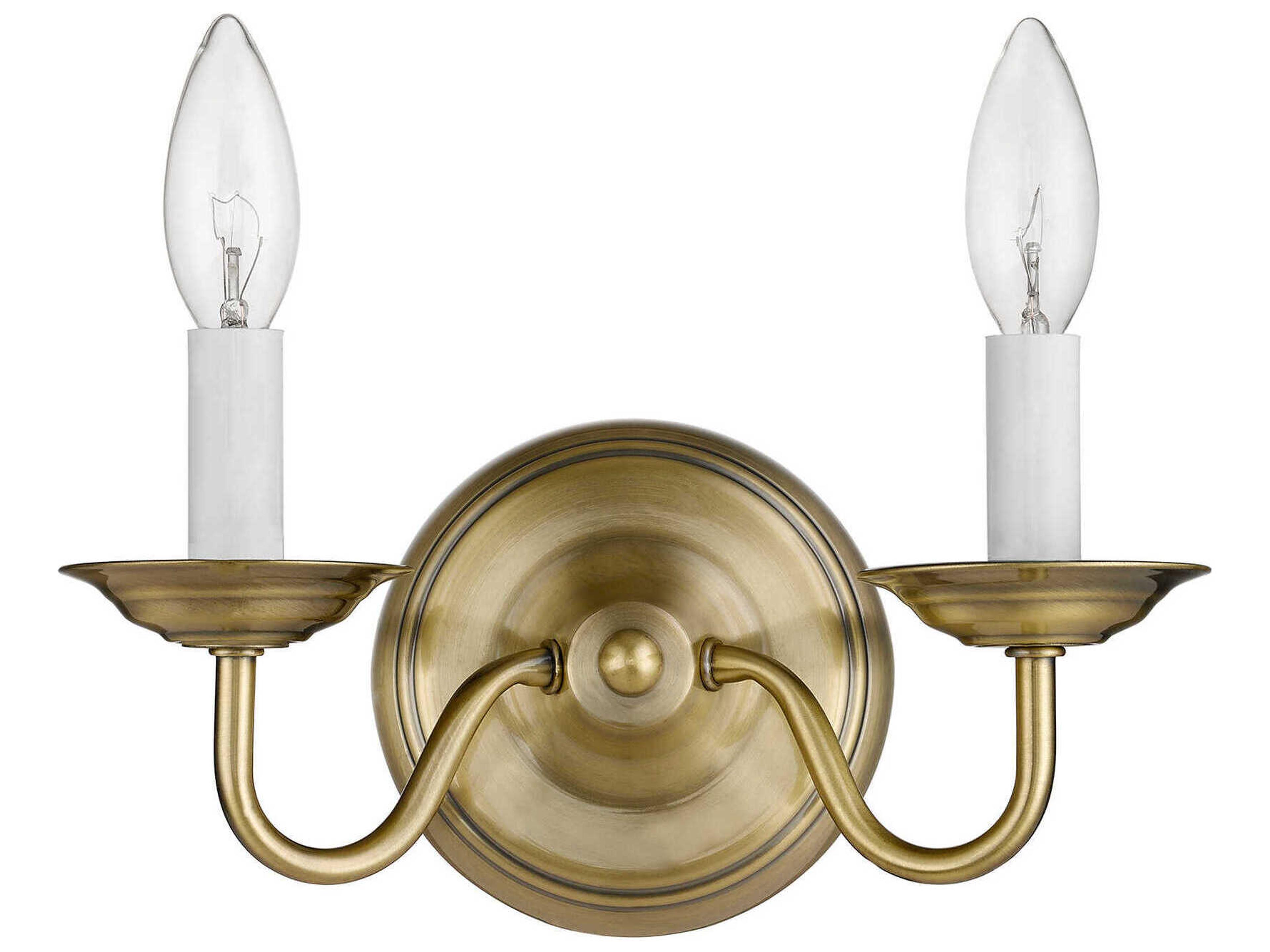 Livex Lighting Williamsburgh 2-Light Antique Brass Wall Sconce