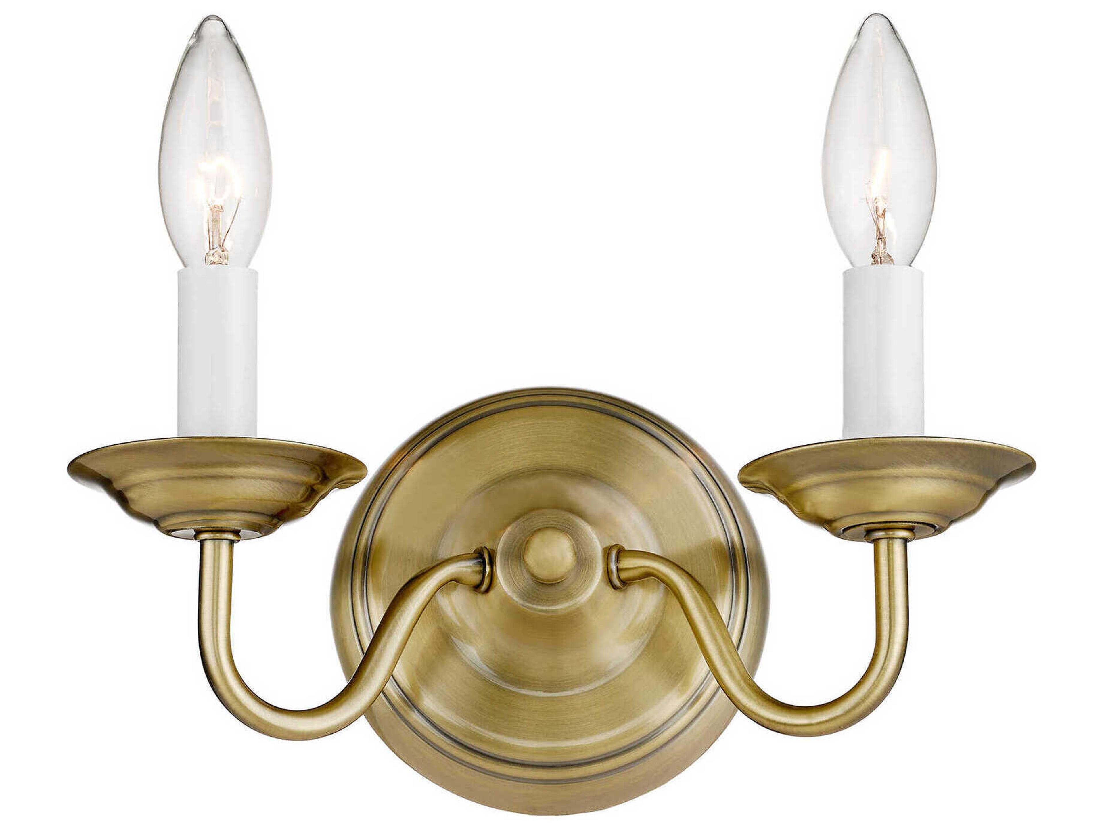Livex Lighting Williamsburgh 2-Light Antique Brass Wall Sconce