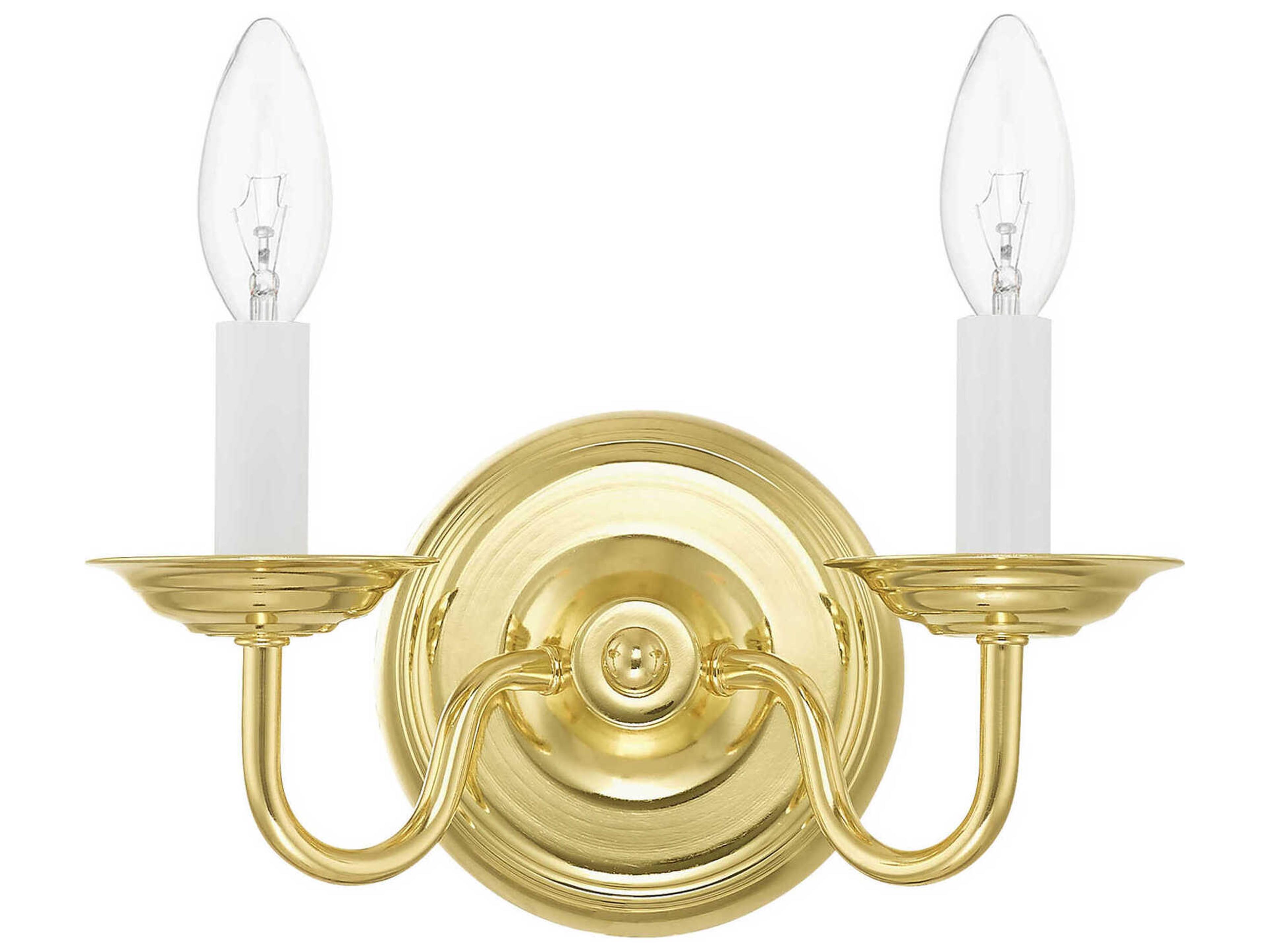 Livex Lighting Williamsburgh 2-Light Polished Brass Wall Sconce