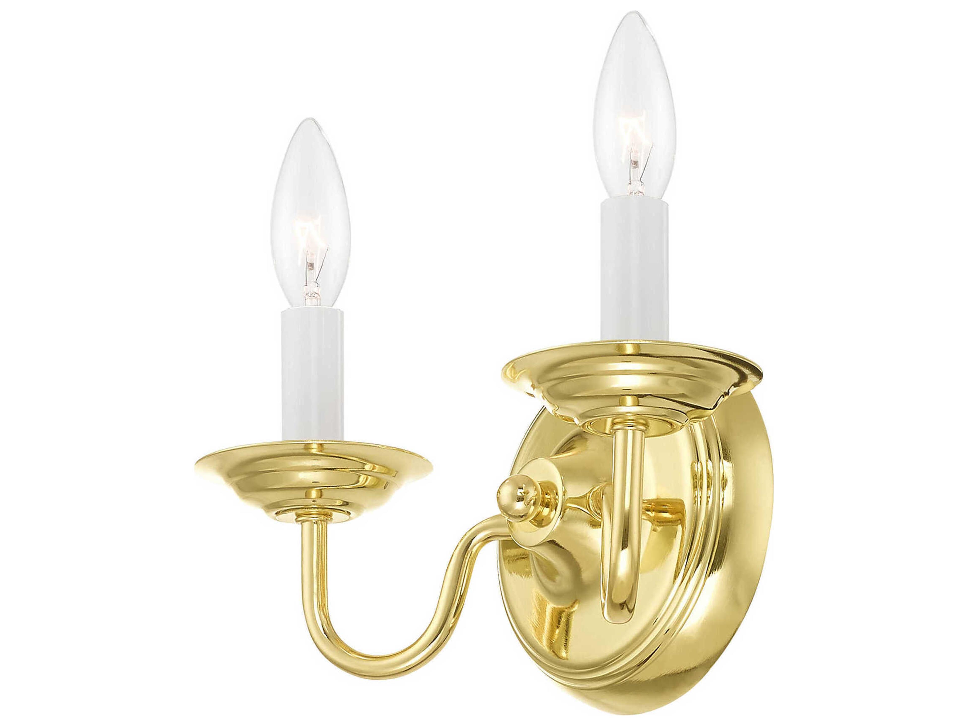 Livex Lighting Williamsburgh 2-Light Polished Brass Wall Sconce