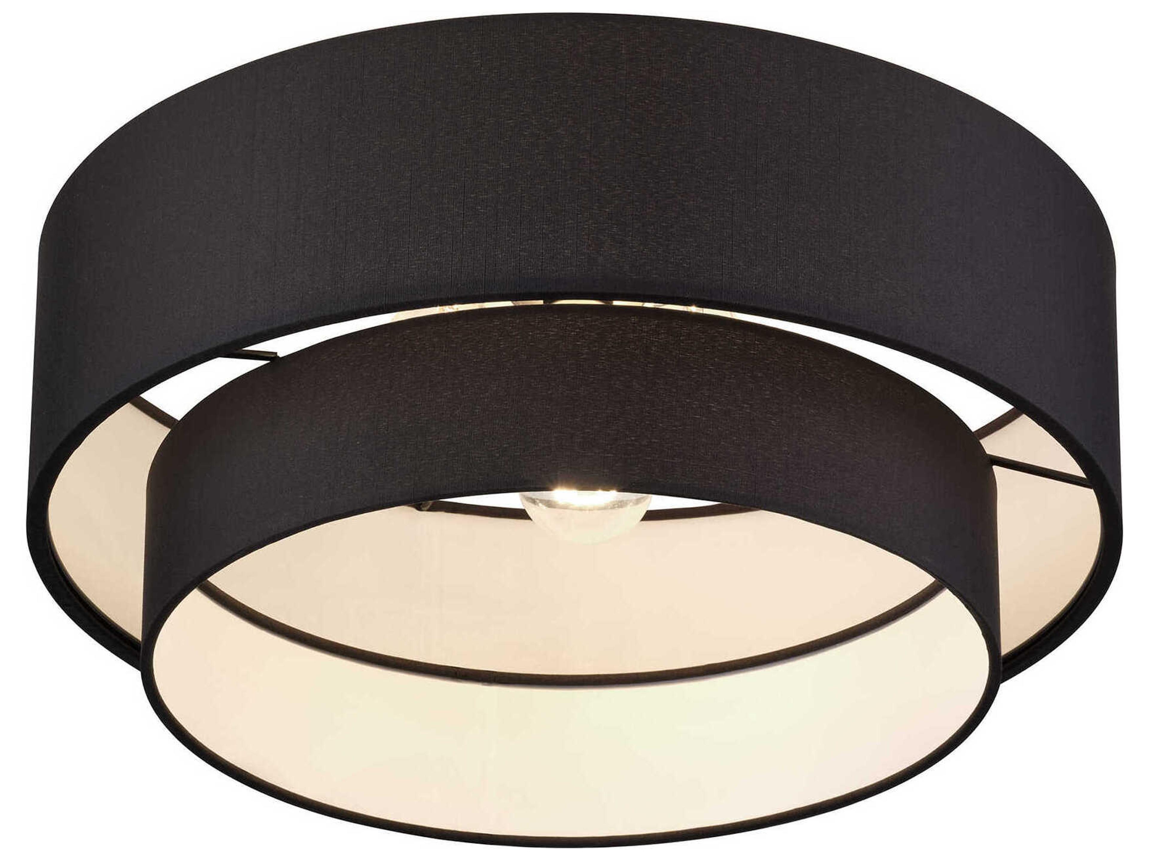 Livex Lighting Bainbridge 3-Light Black Drum Semi Flush Mount