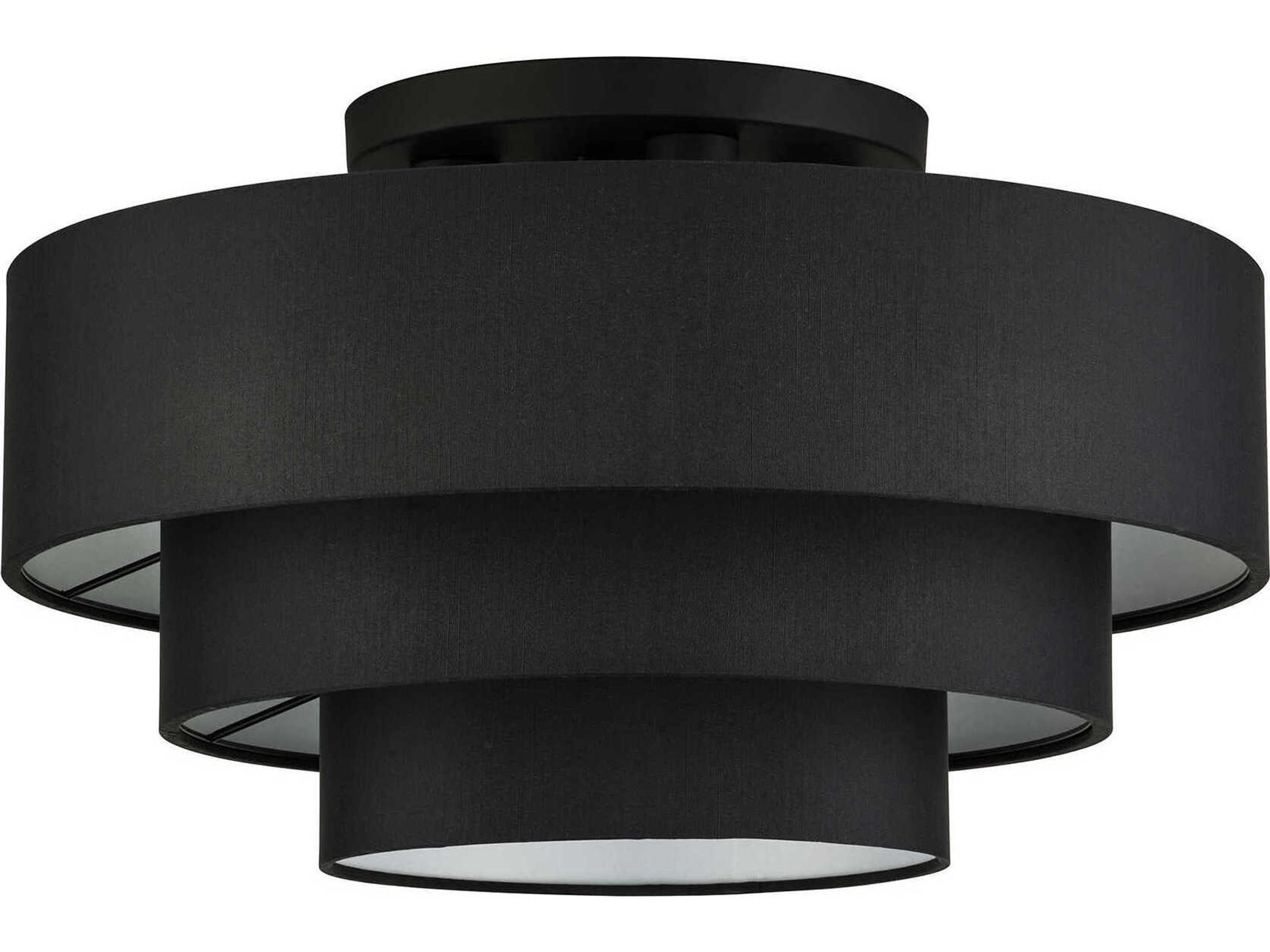 Livex Lighting Bainbridge 4-Light Black Drum Semi Flush Mount