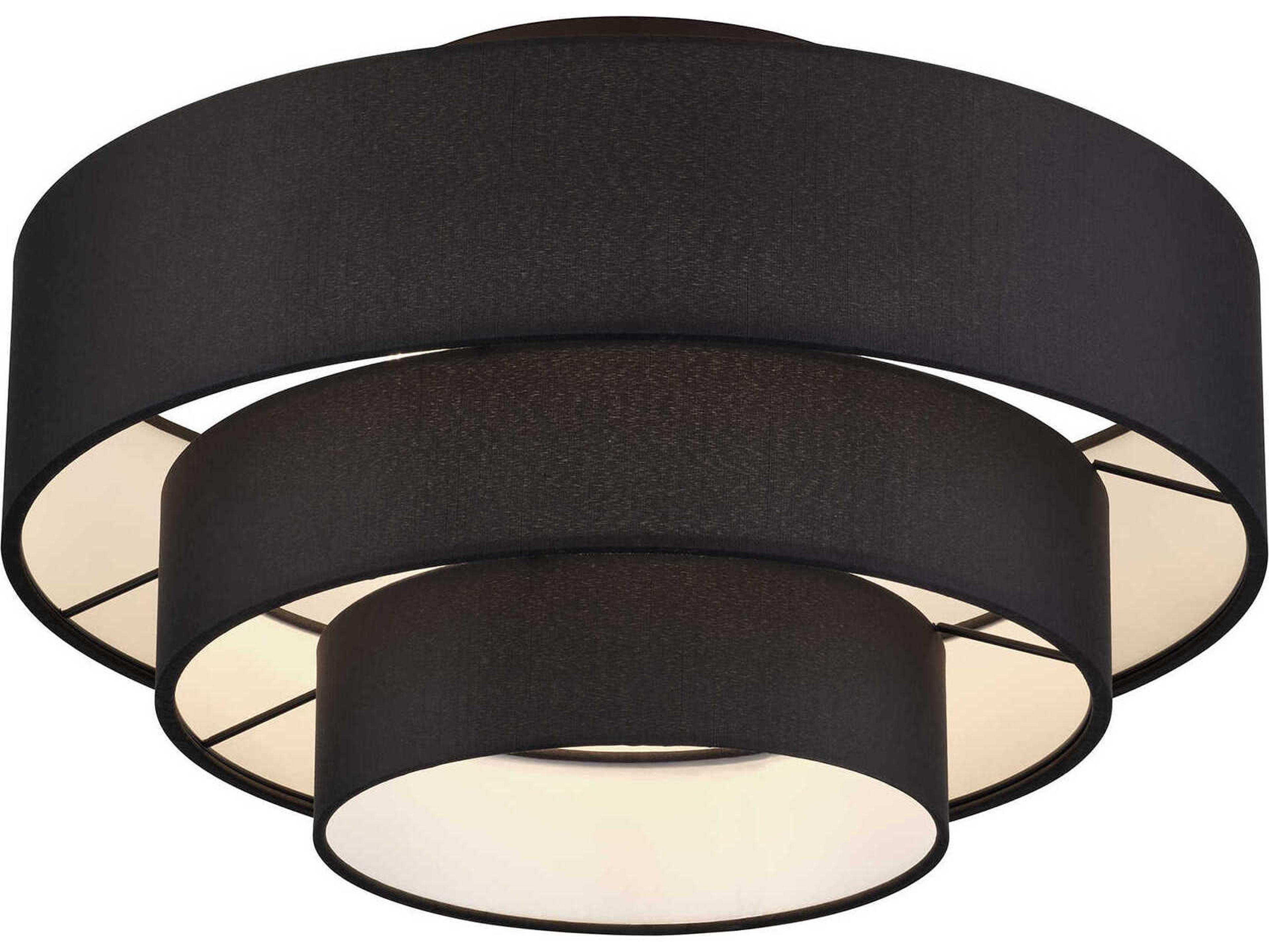 Livex Lighting Bainbridge 4-Light Black Drum Semi Flush Mount