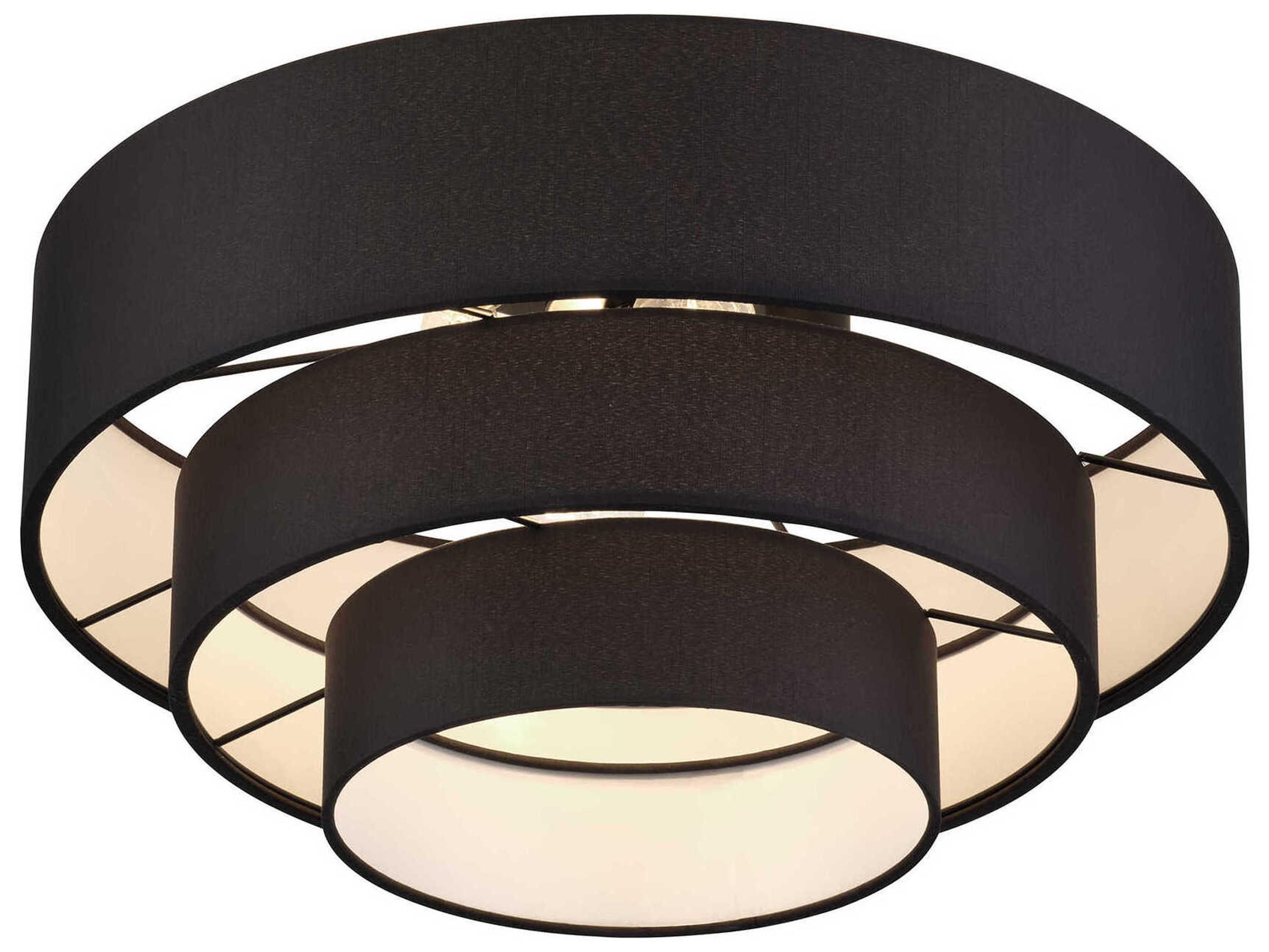 Livex Lighting Bainbridge 4-Light Black Drum Semi Flush Mount