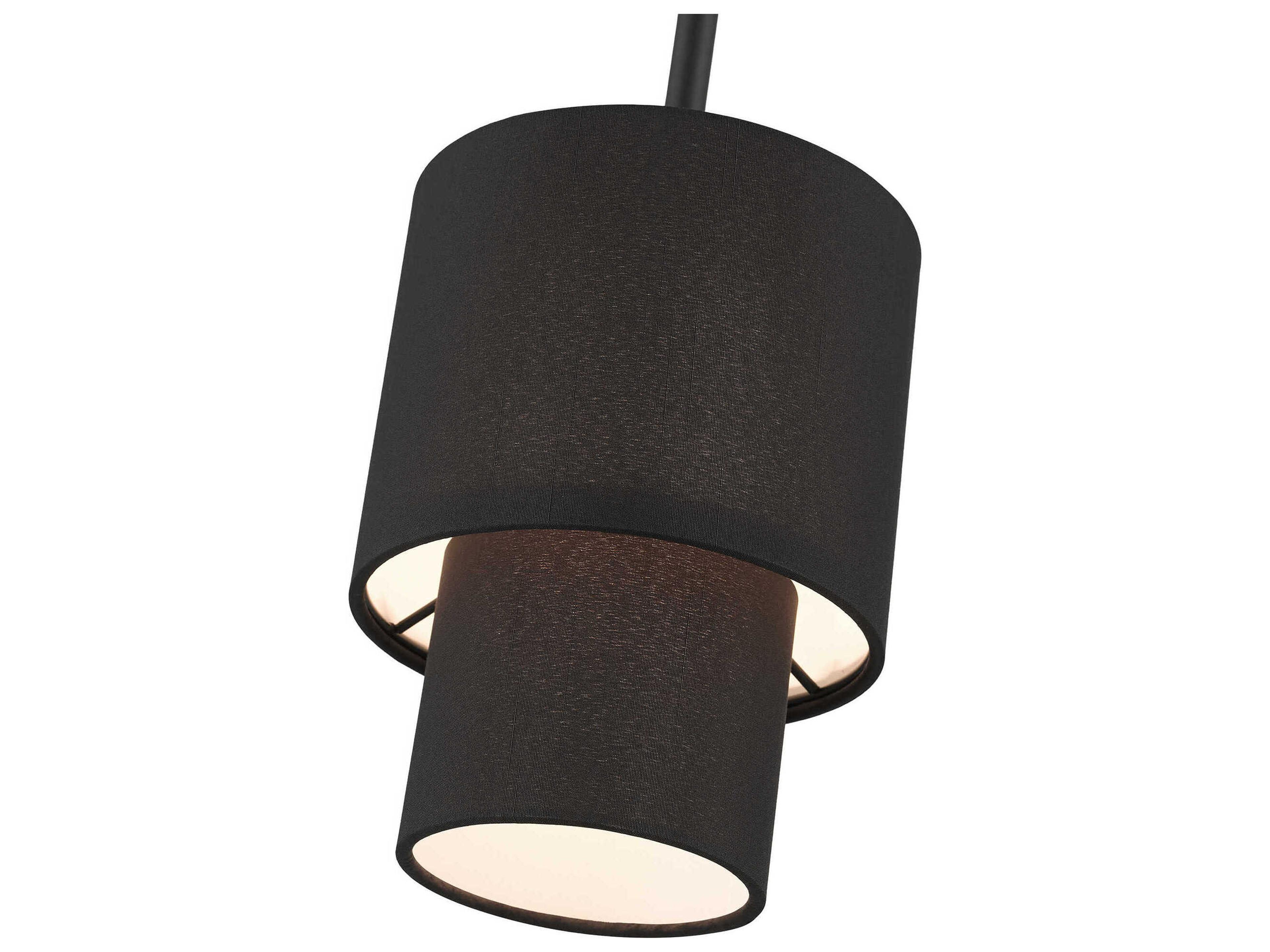 Livex Lighting Bainbridge 1-Light Black Drum Tiered Mini Pendant