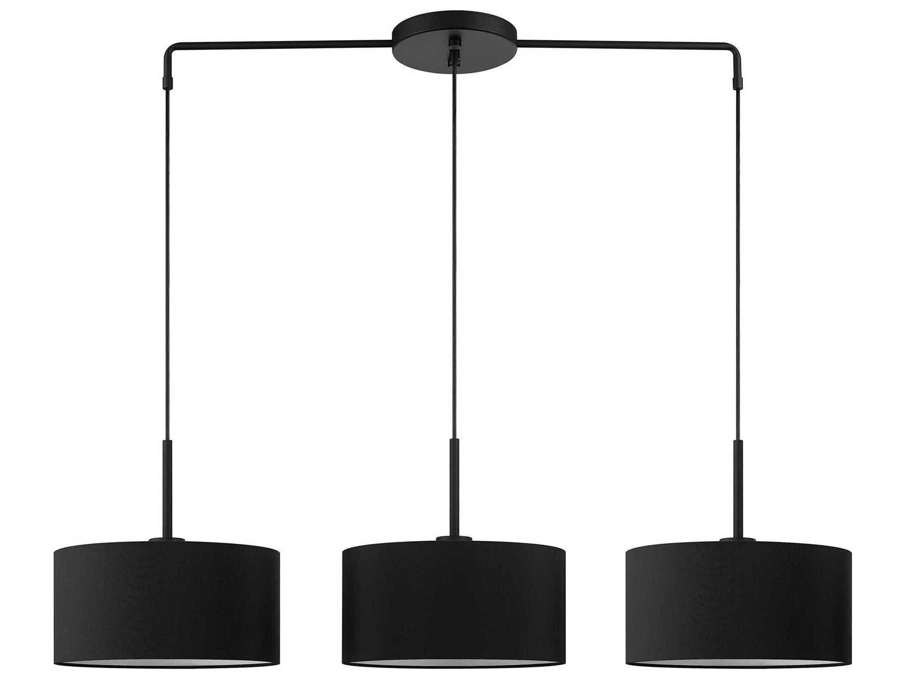 Livex Lighting Bainbridge 3-Light Black Drum Linear Island Pendant