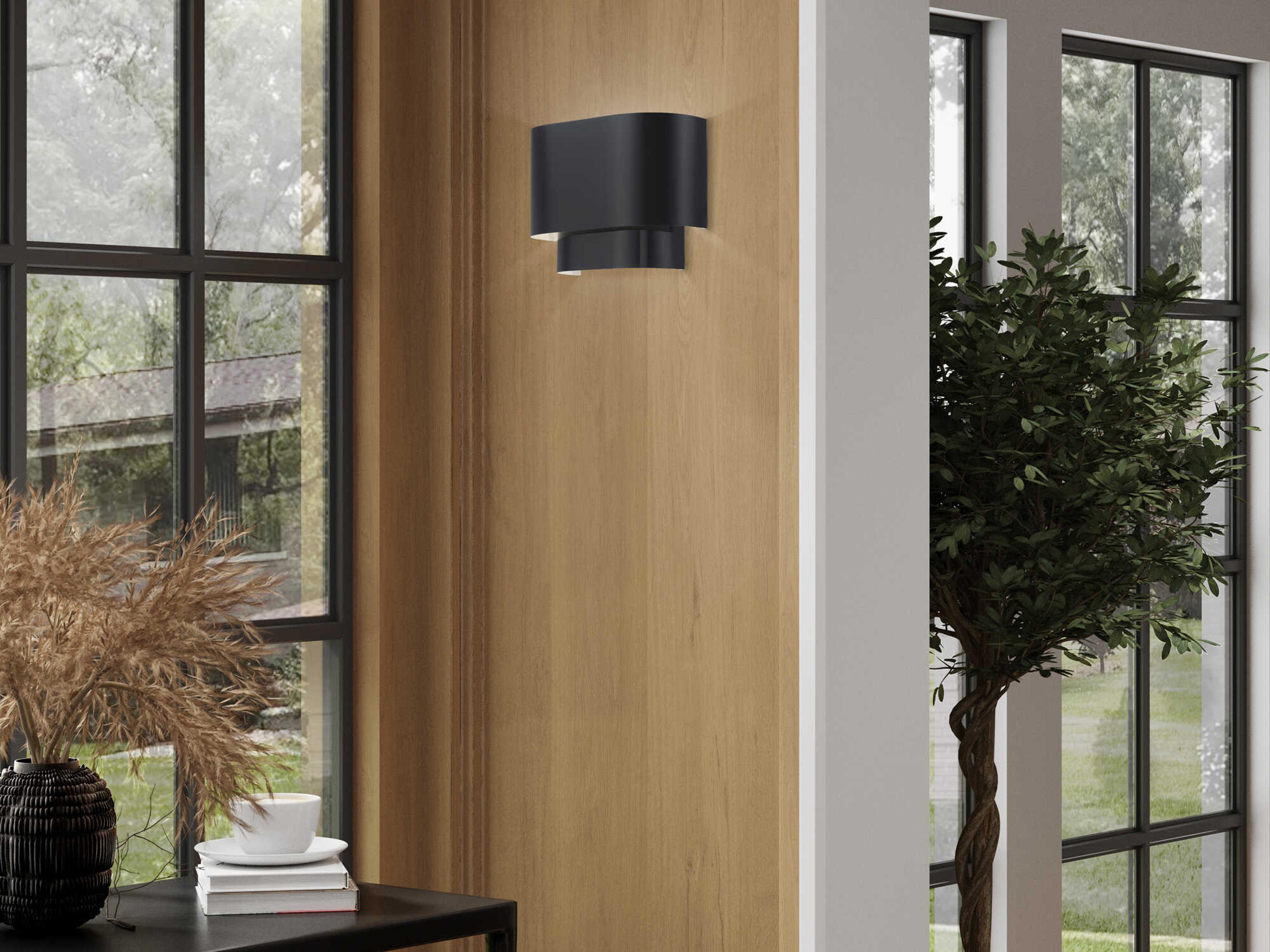 Livex Lighting Springview 1-Light Shiny Black Wall Sconce