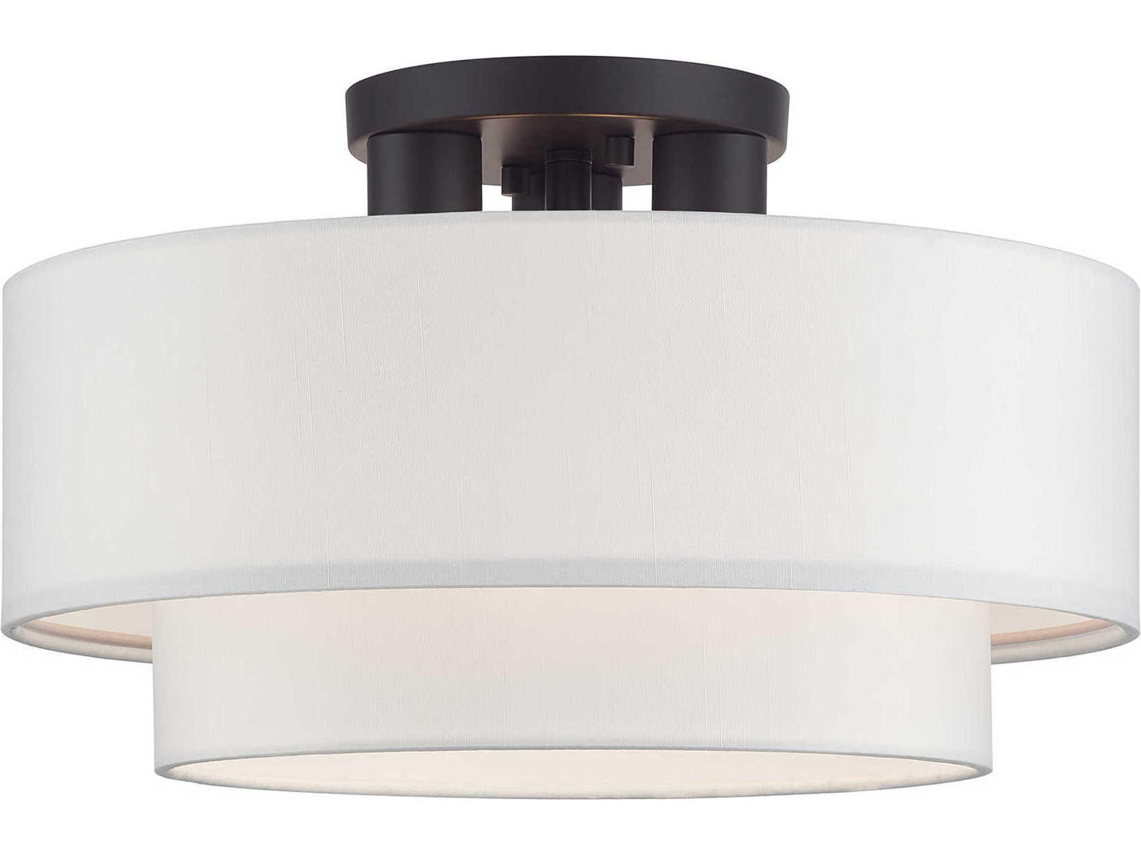 Manorwood 3-Light Bronze Semi Flush Mount