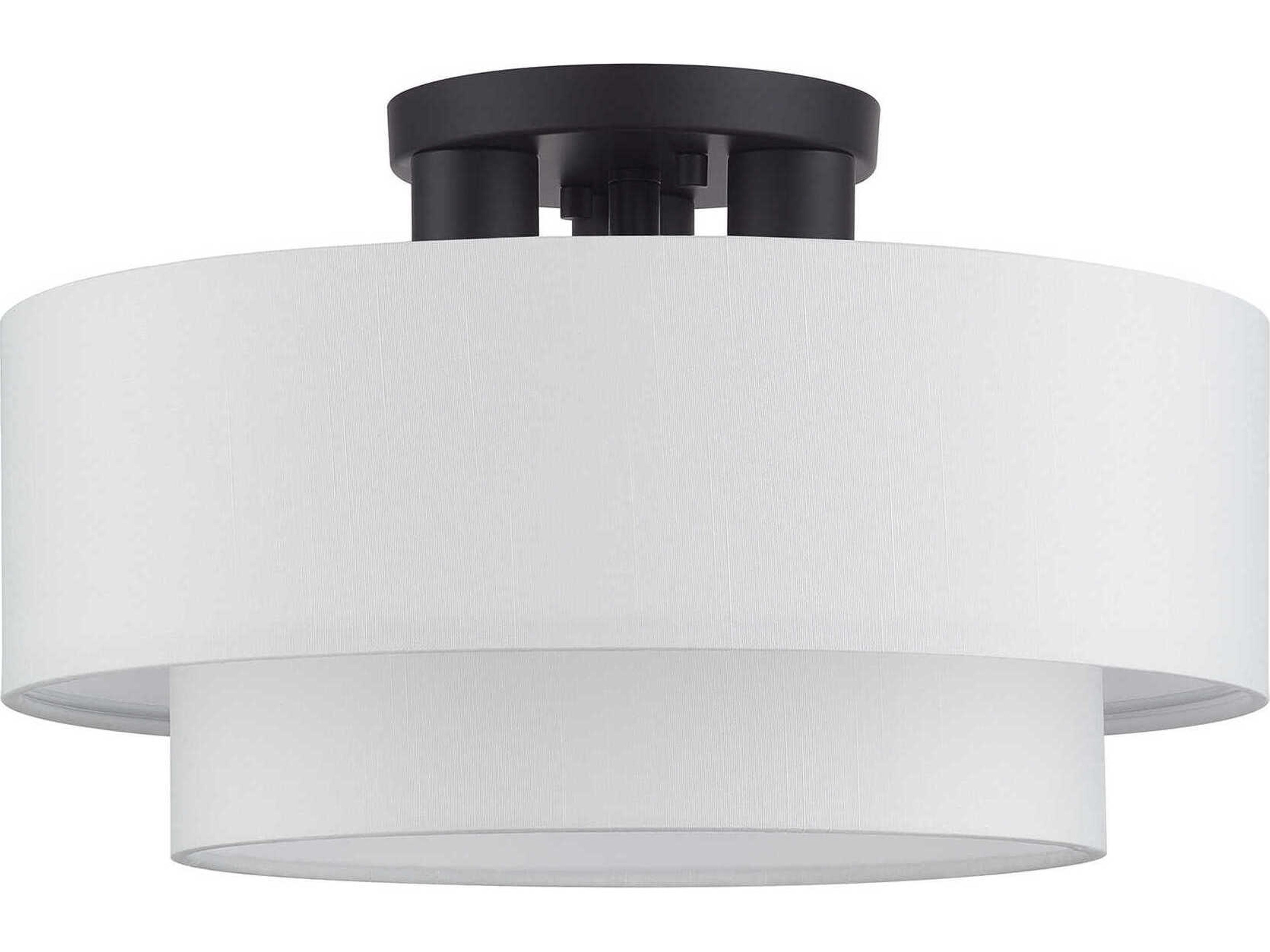 Livex Lighting Manorwood 3-Light Bronze Semi Flush Mount