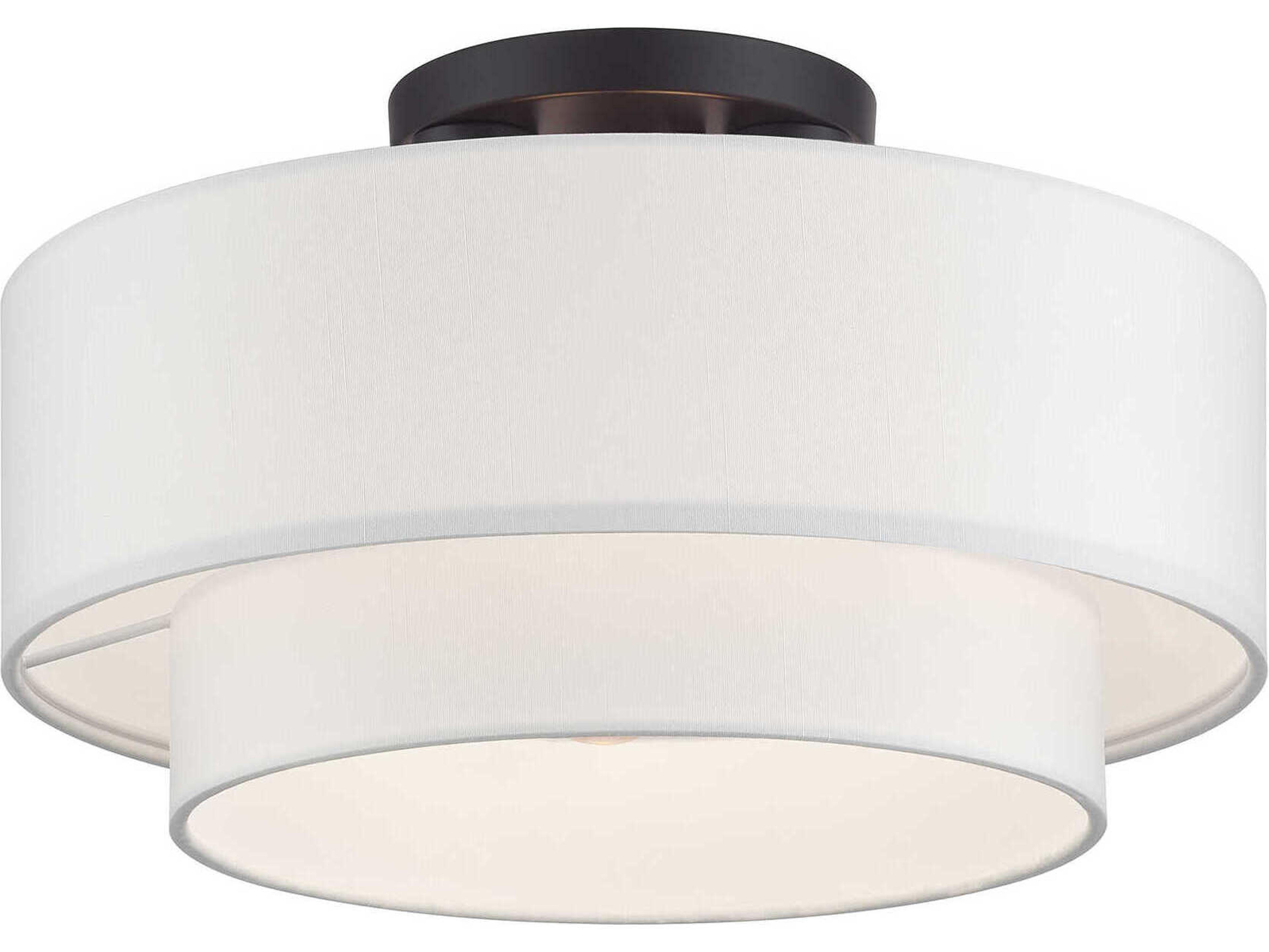 Livex Lighting Manorwood 3-Light Bronze Semi Flush Mount