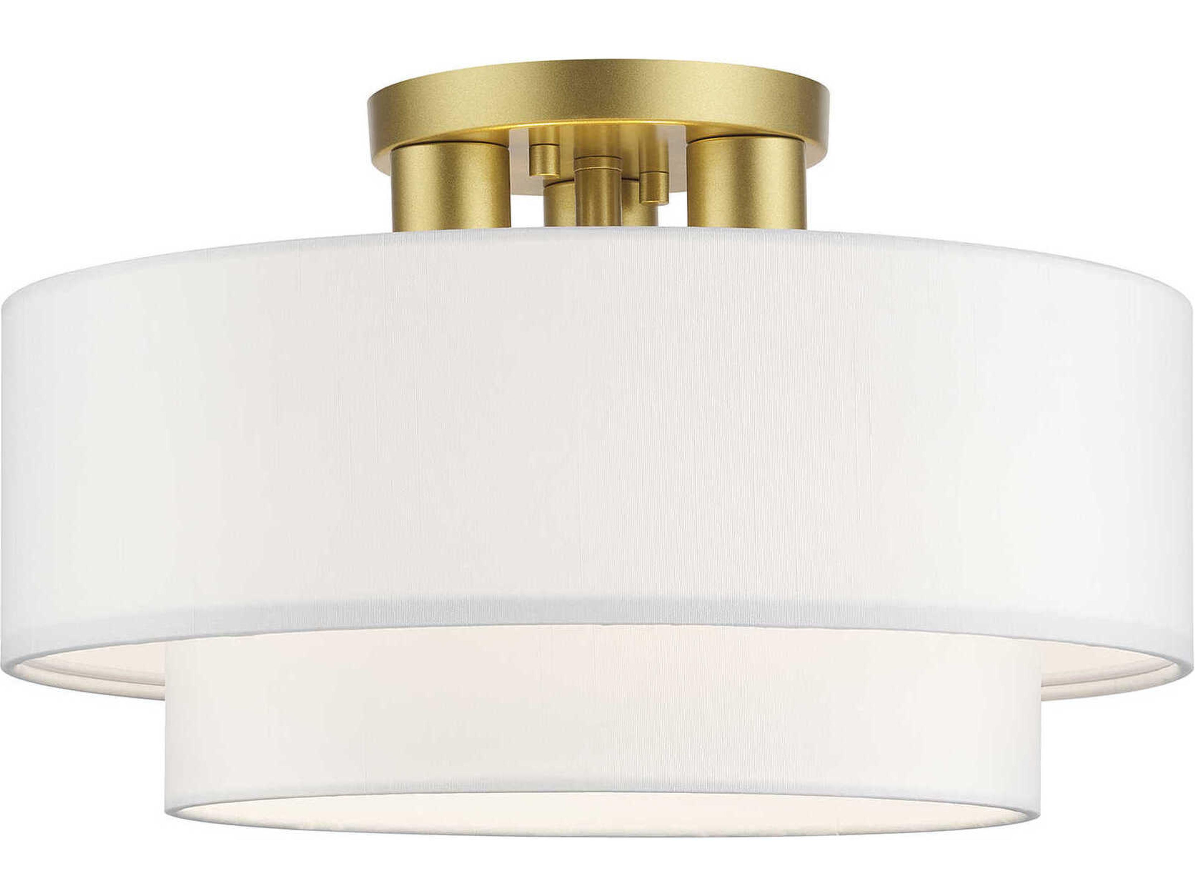 Manorwood 3-Light Soft Gold Semi Flush Mount