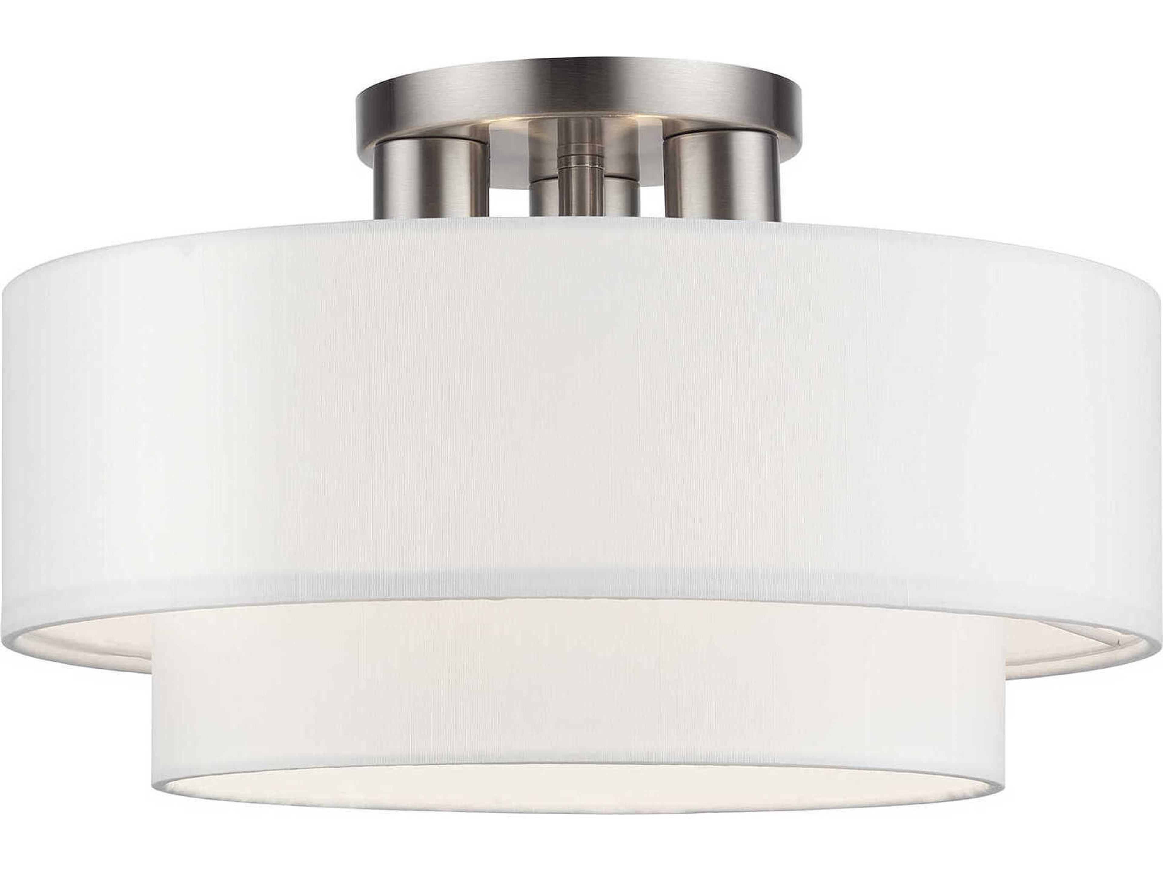 Manorwood 3-Light Brushed Nickel Semi Flush Mount