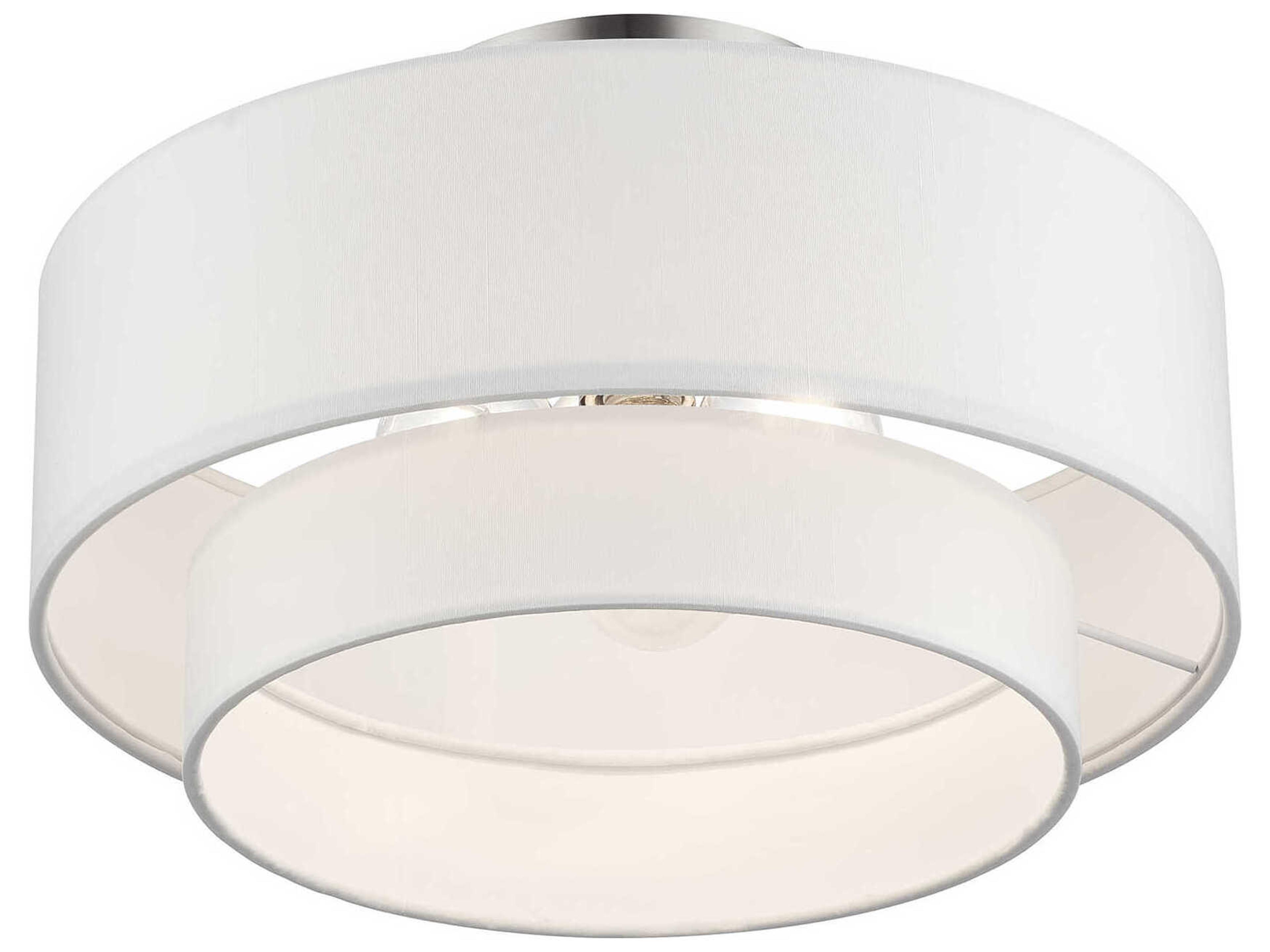 Livex Lighting Manorwood 3-Light Brushed Nickel Semi Flush Mount