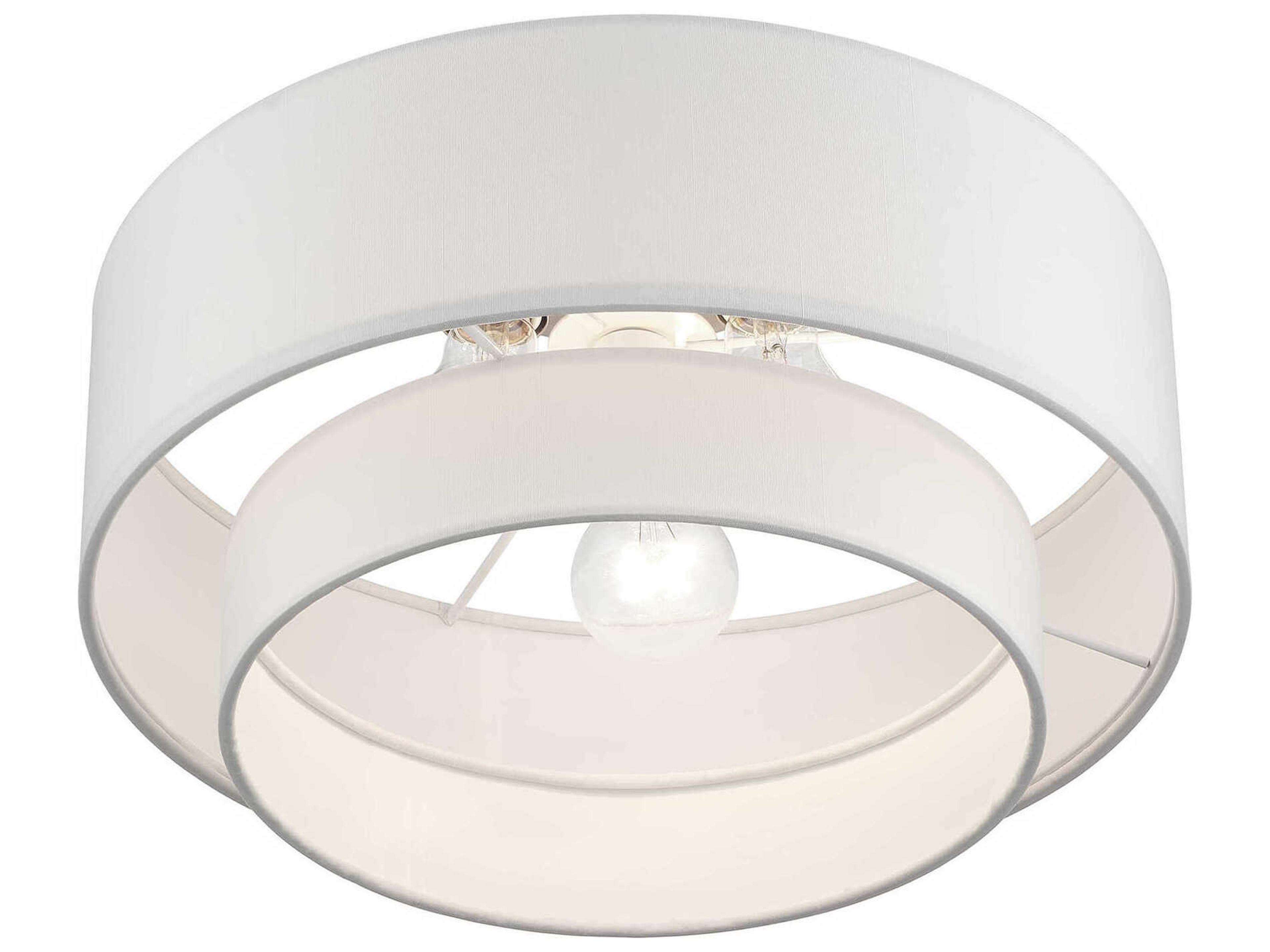 Livex Lighting Manorwood 3-Light Brushed Nickel Semi Flush Mount