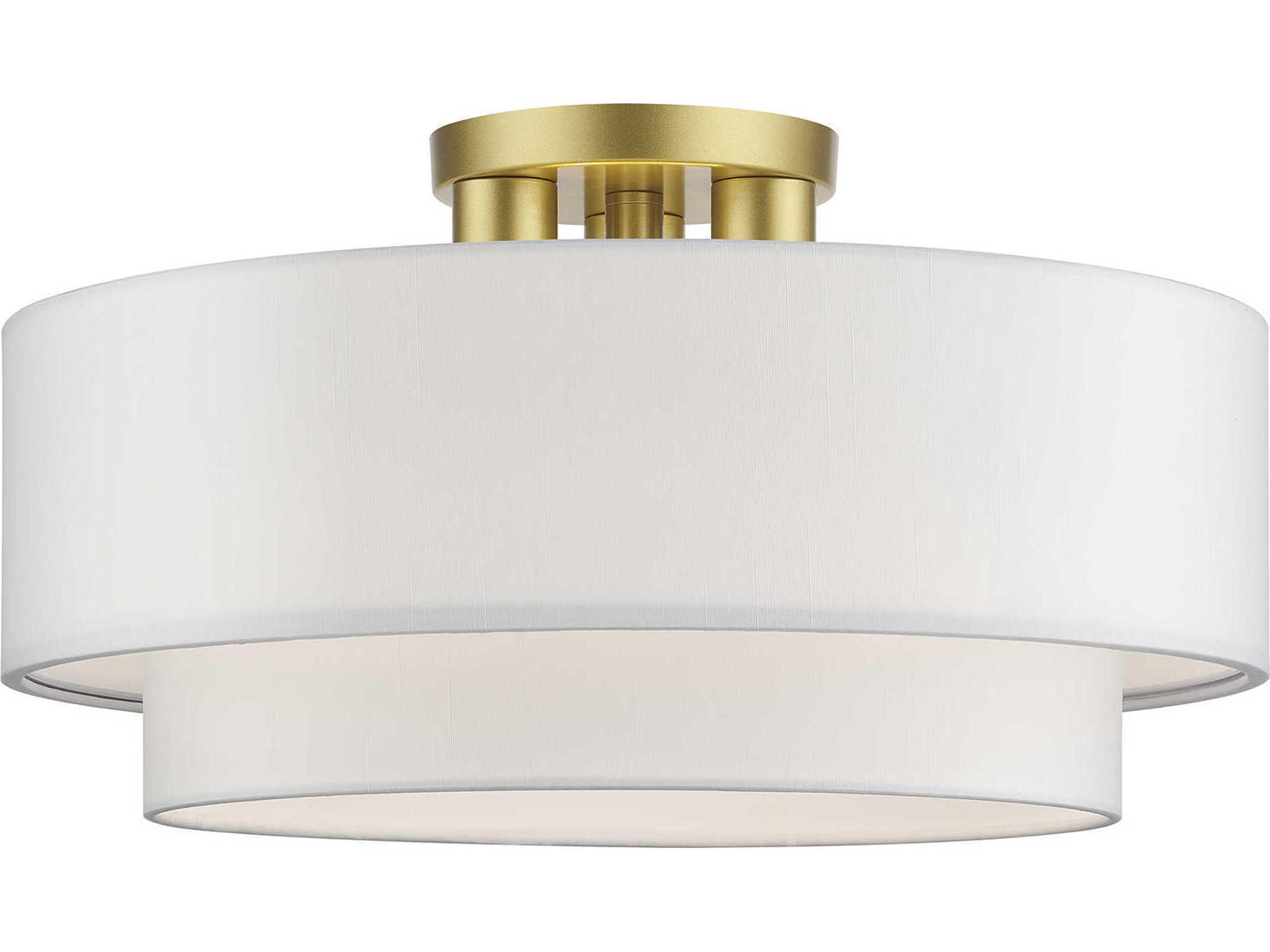 Manorwood 3-Light Soft Gold Semi Flush Mount