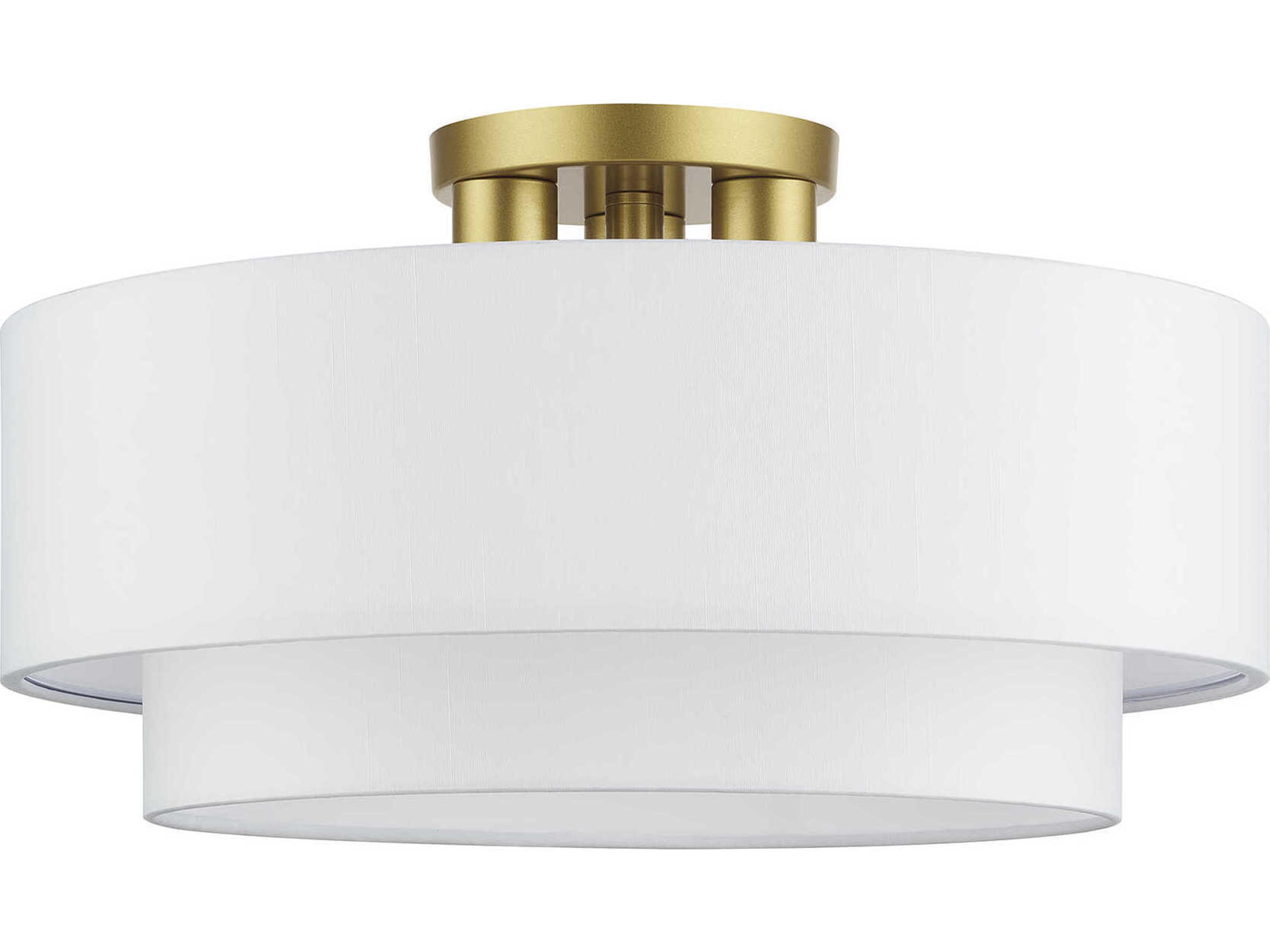 Livex Lighting Manorwood 3-Light Soft Gold Semi Flush Mount