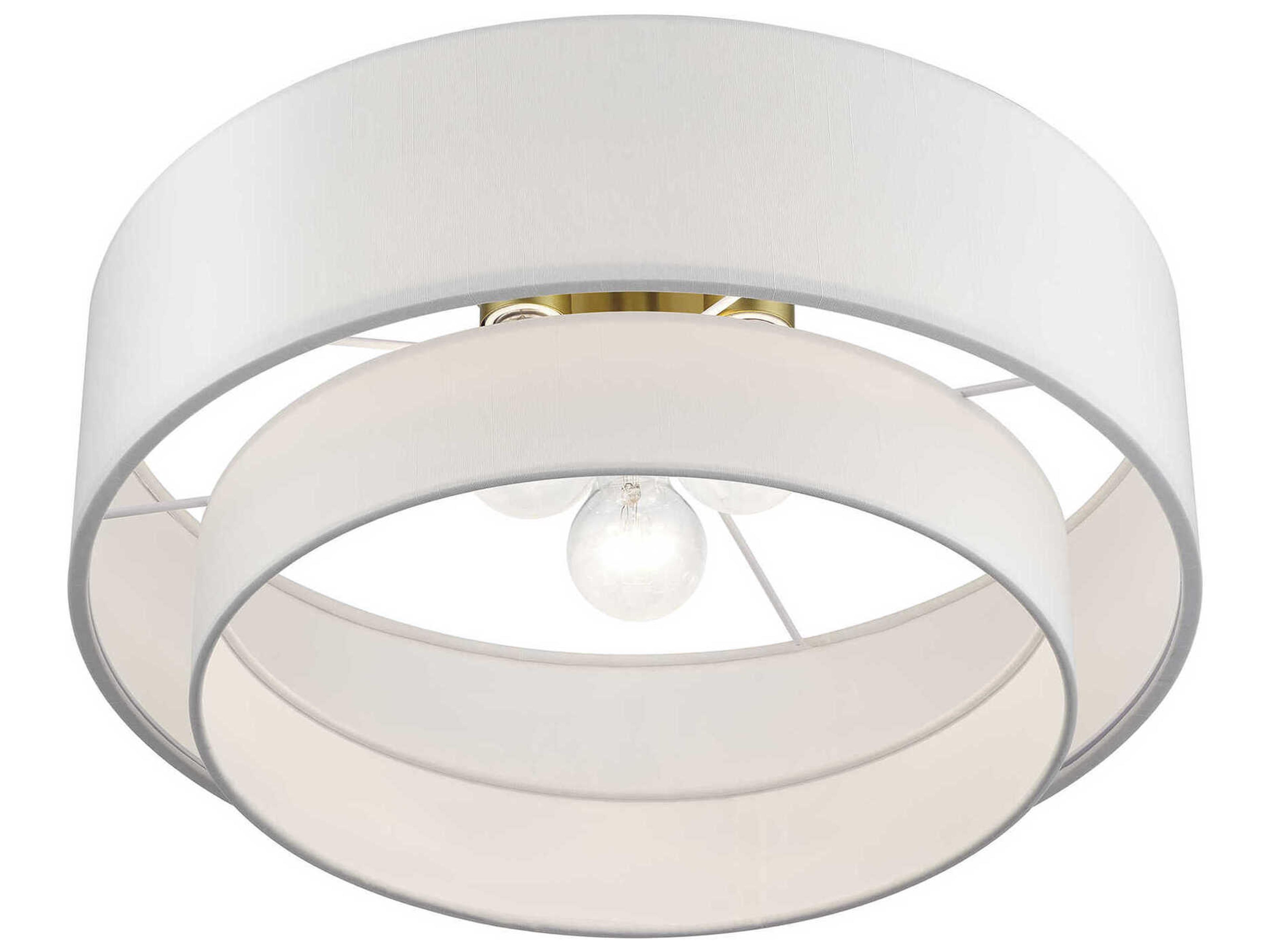 Livex Lighting Manorwood 3-Light Soft Gold Semi Flush Mount