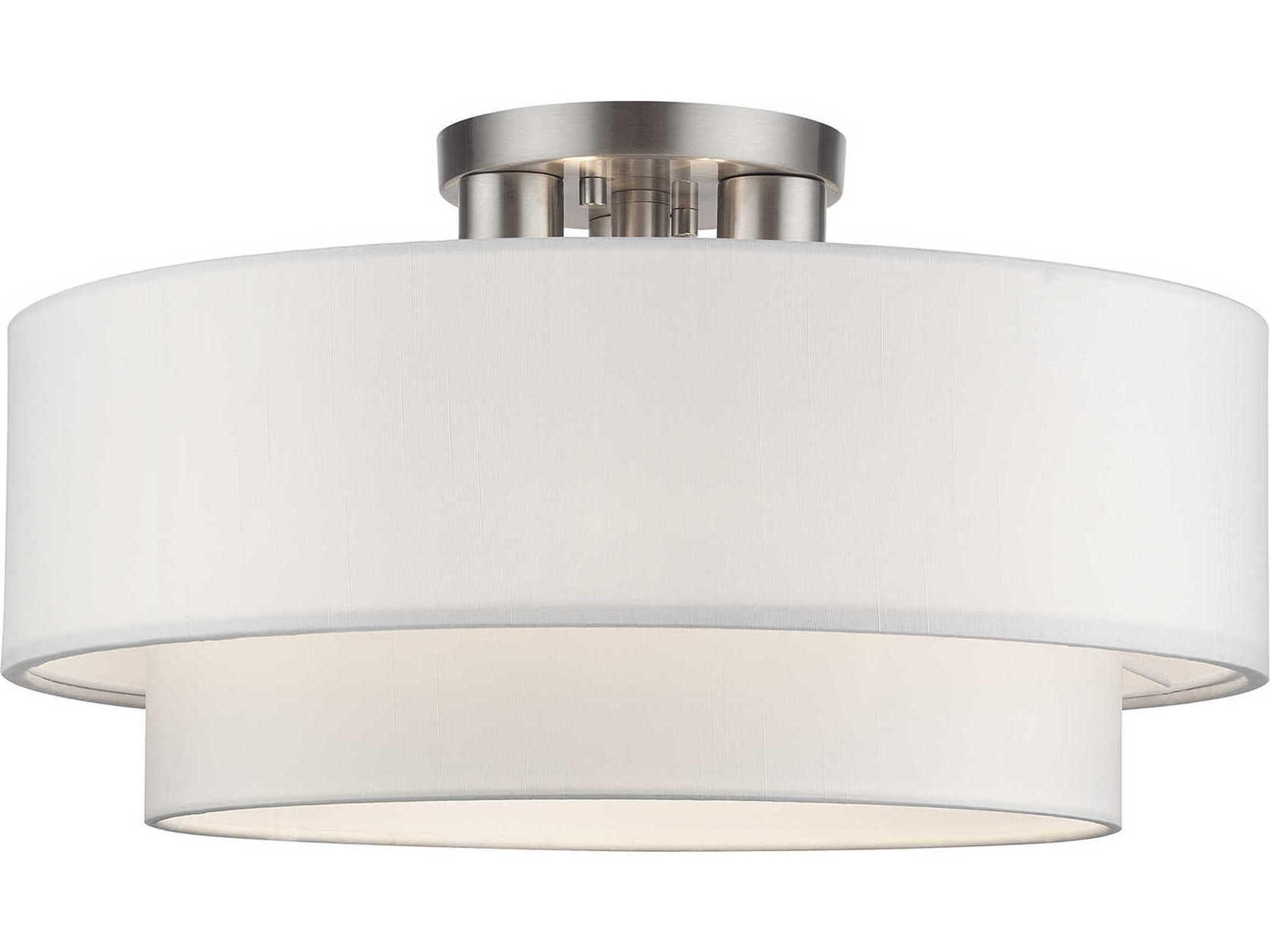 Manorwood 3-Light Brushed Nickel Semi Flush Mount