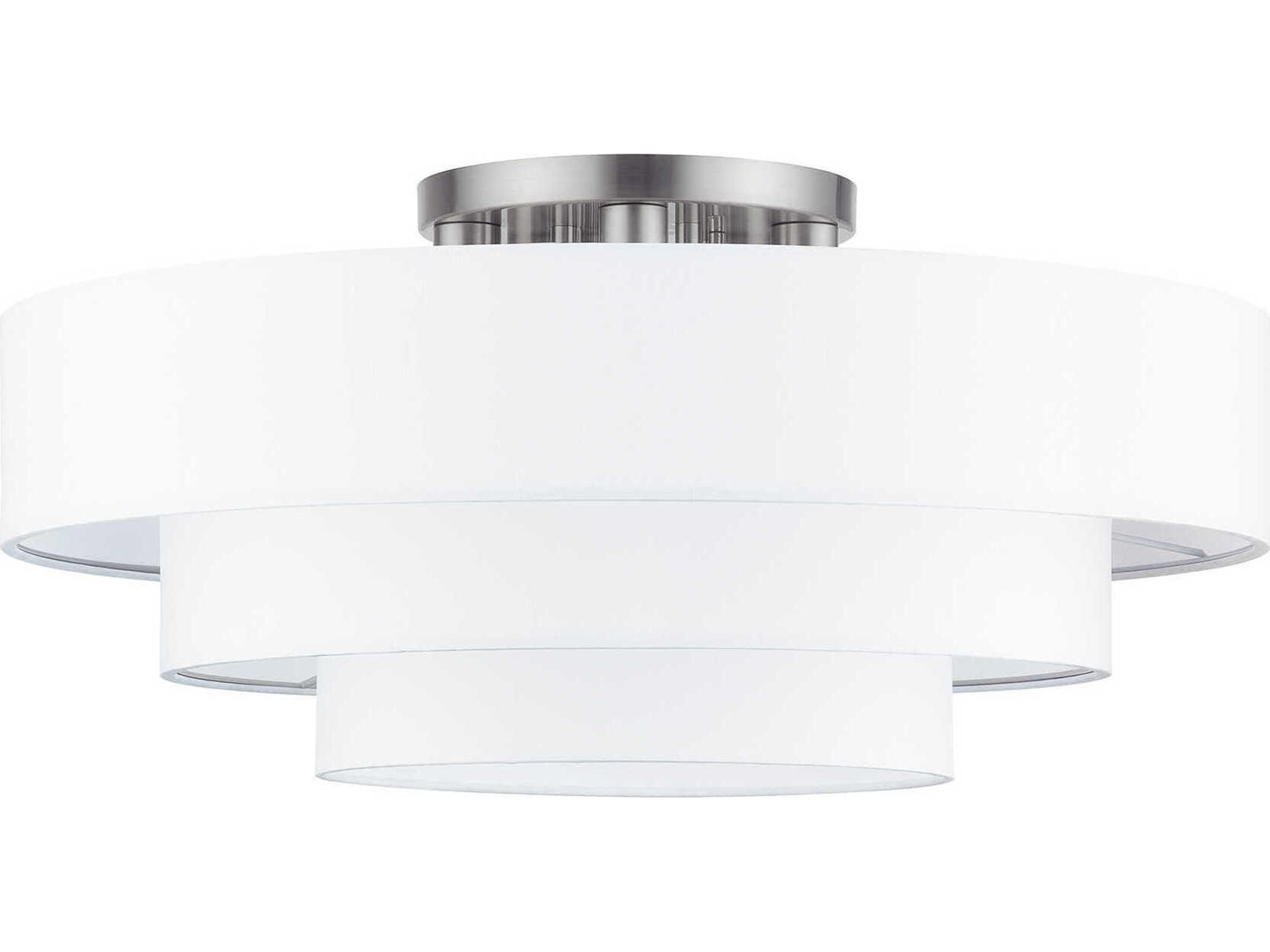 Livex Lighting Manorwood 5-Light Brushed Nickel Semi Flush Mount
