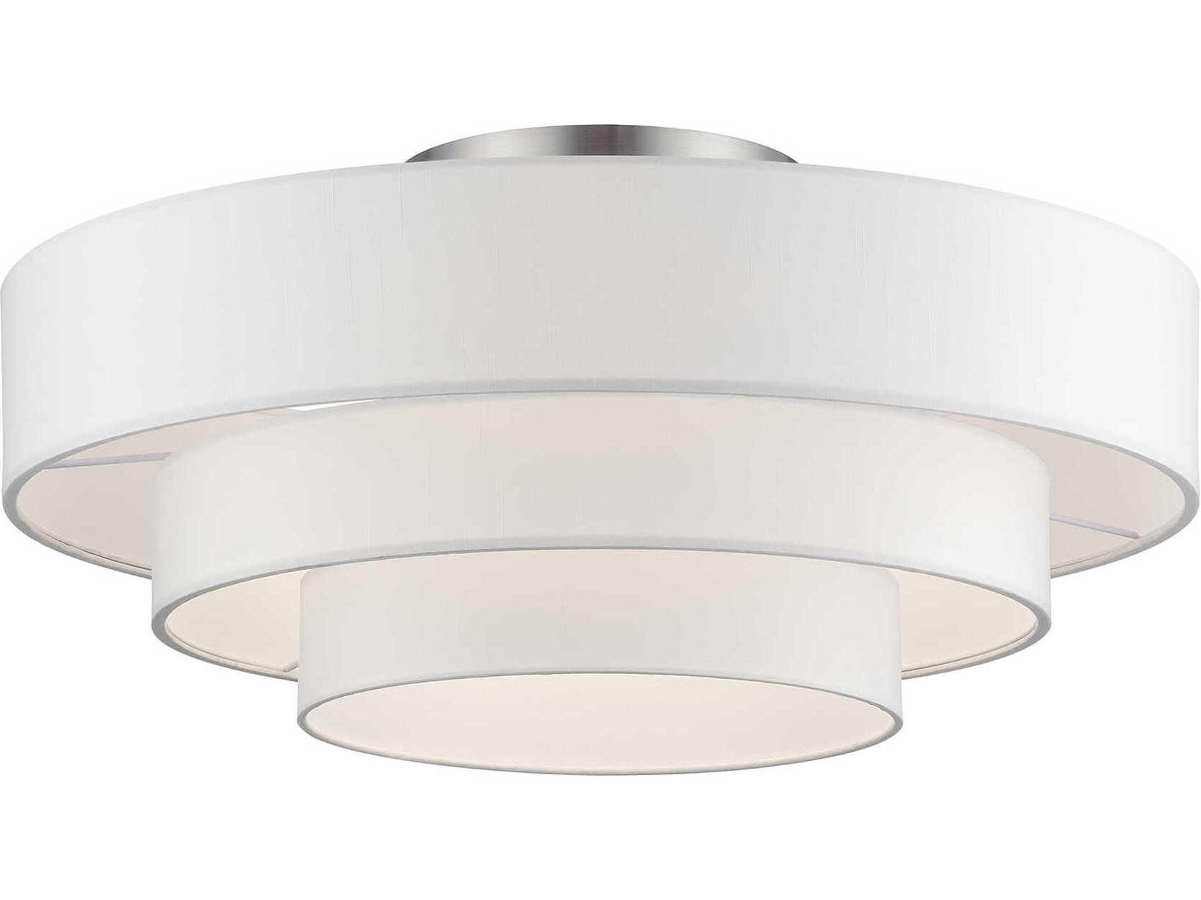 Livex Lighting Manorwood 5-Light Brushed Nickel Semi Flush Mount