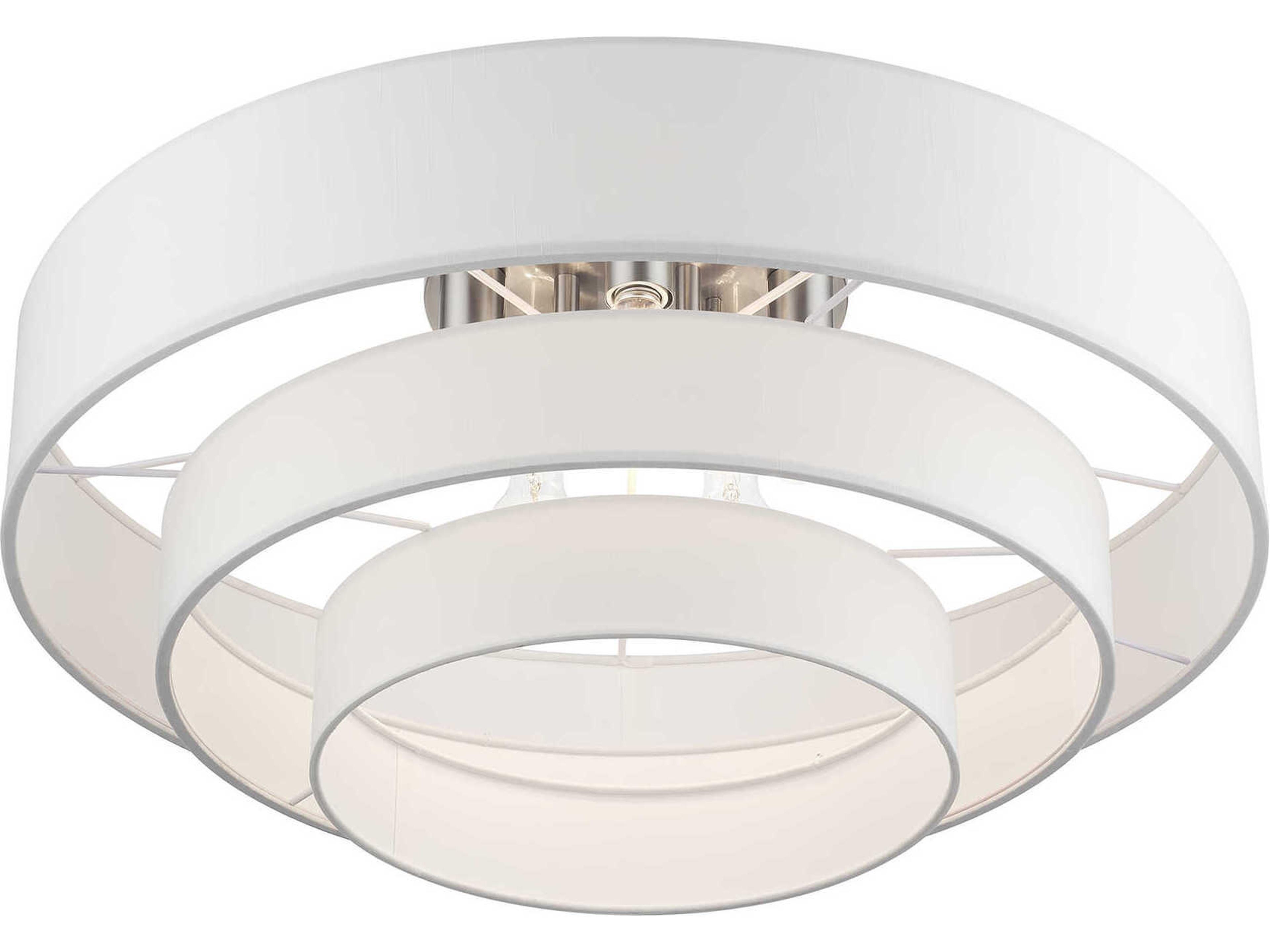 Livex Lighting Manorwood 5-Light Brushed Nickel Semi Flush Mount