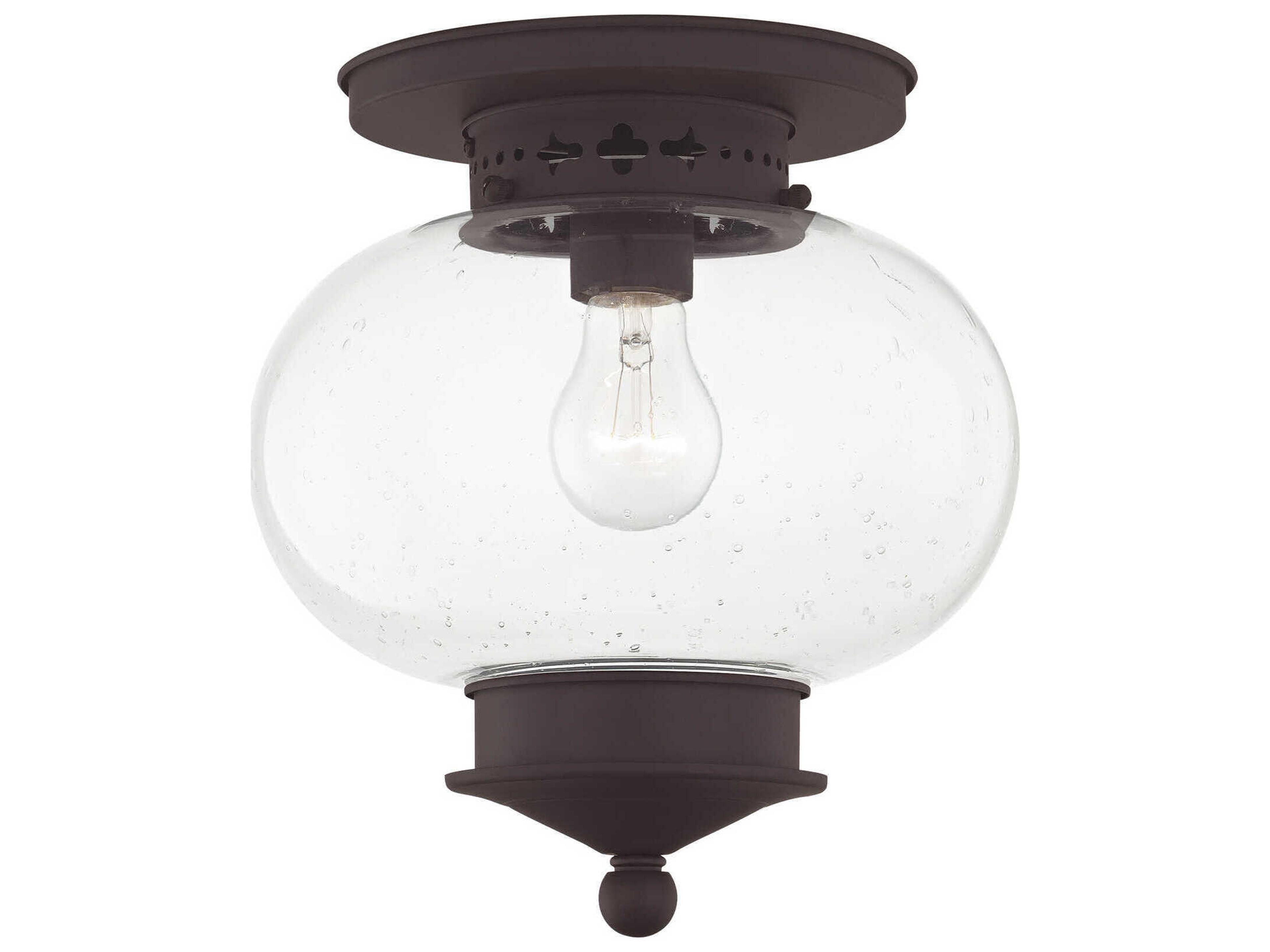 Harbor 1-Light Bronze Glass Semi Flush Mount