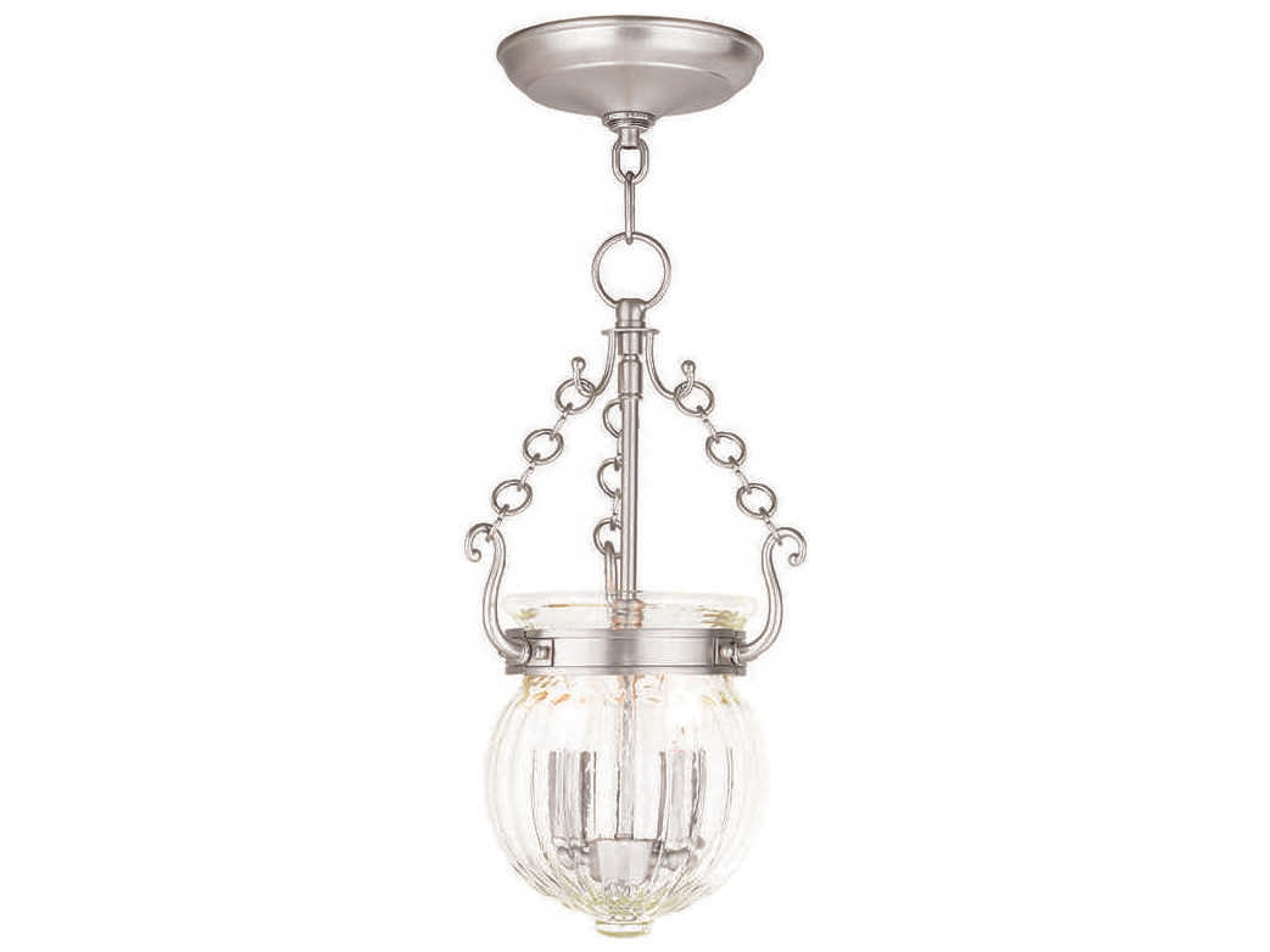 Everett 2-Light Brushed Nickel Glass Chandelier