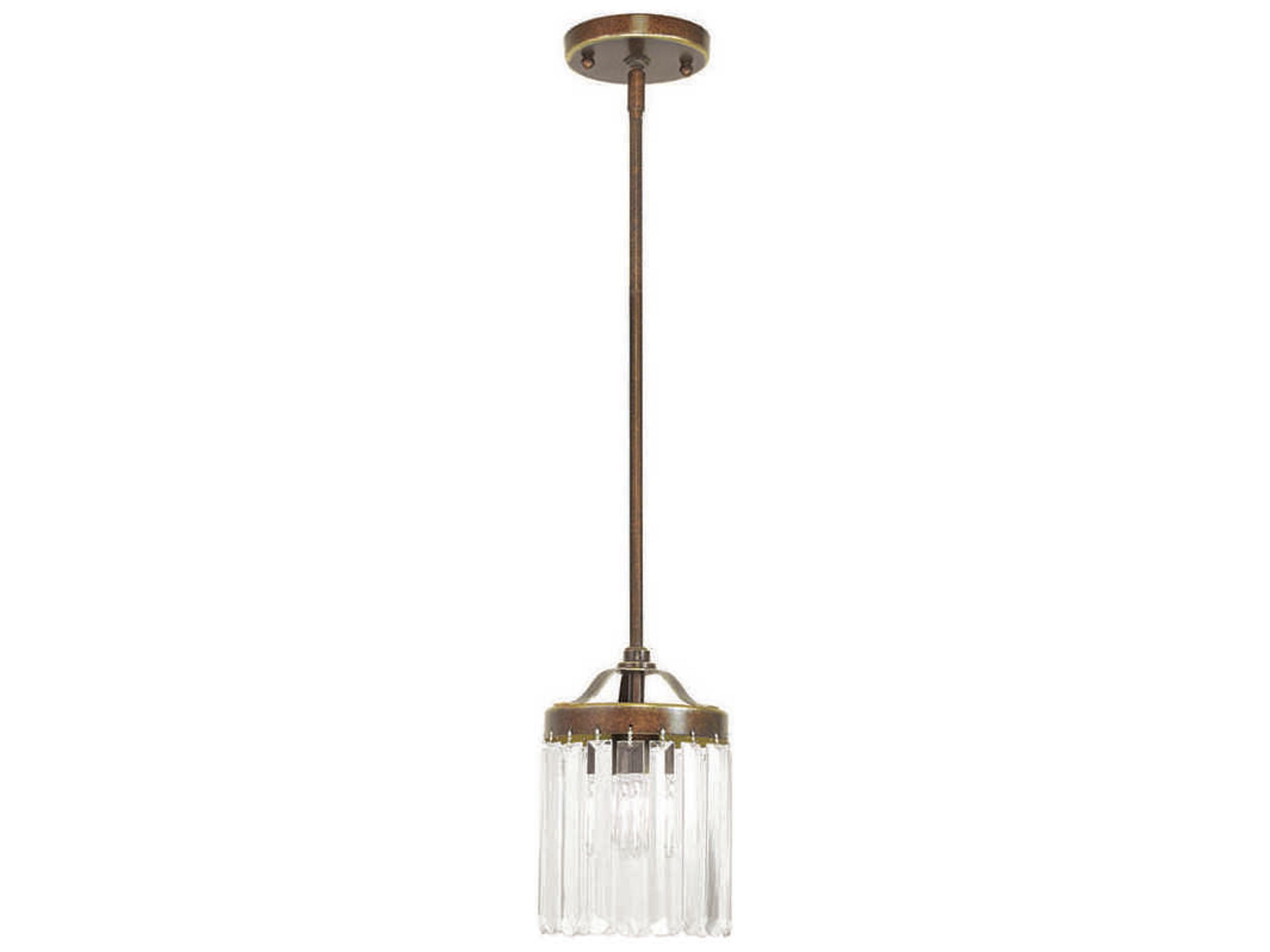 Ashton 1-Light Hand Painted Palacial Bronze Crystal Drum Mini Pendant