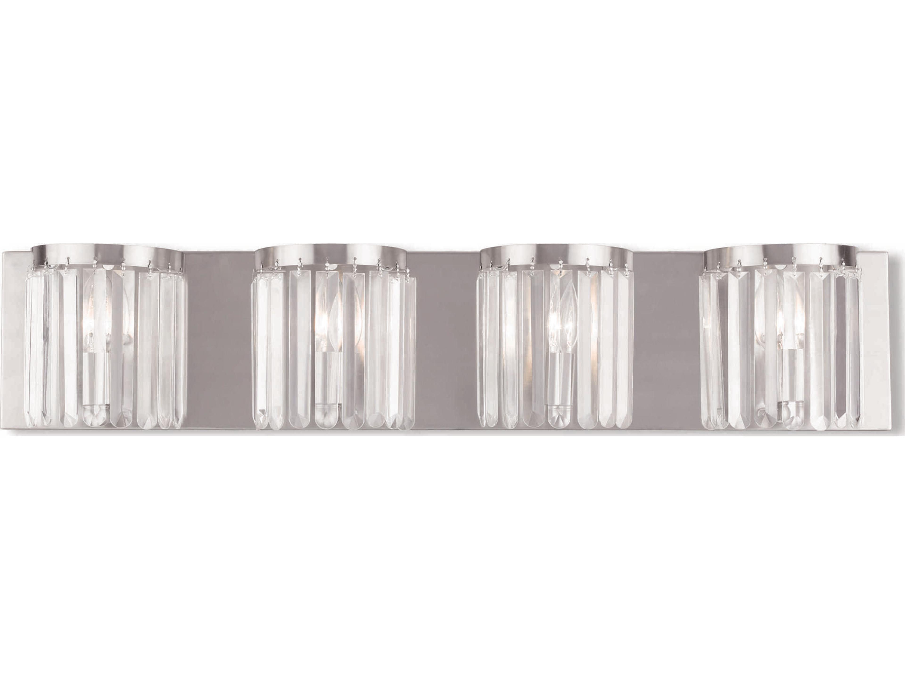 Ashton 4-Light Brushed Nickel Crystal Vanity Light