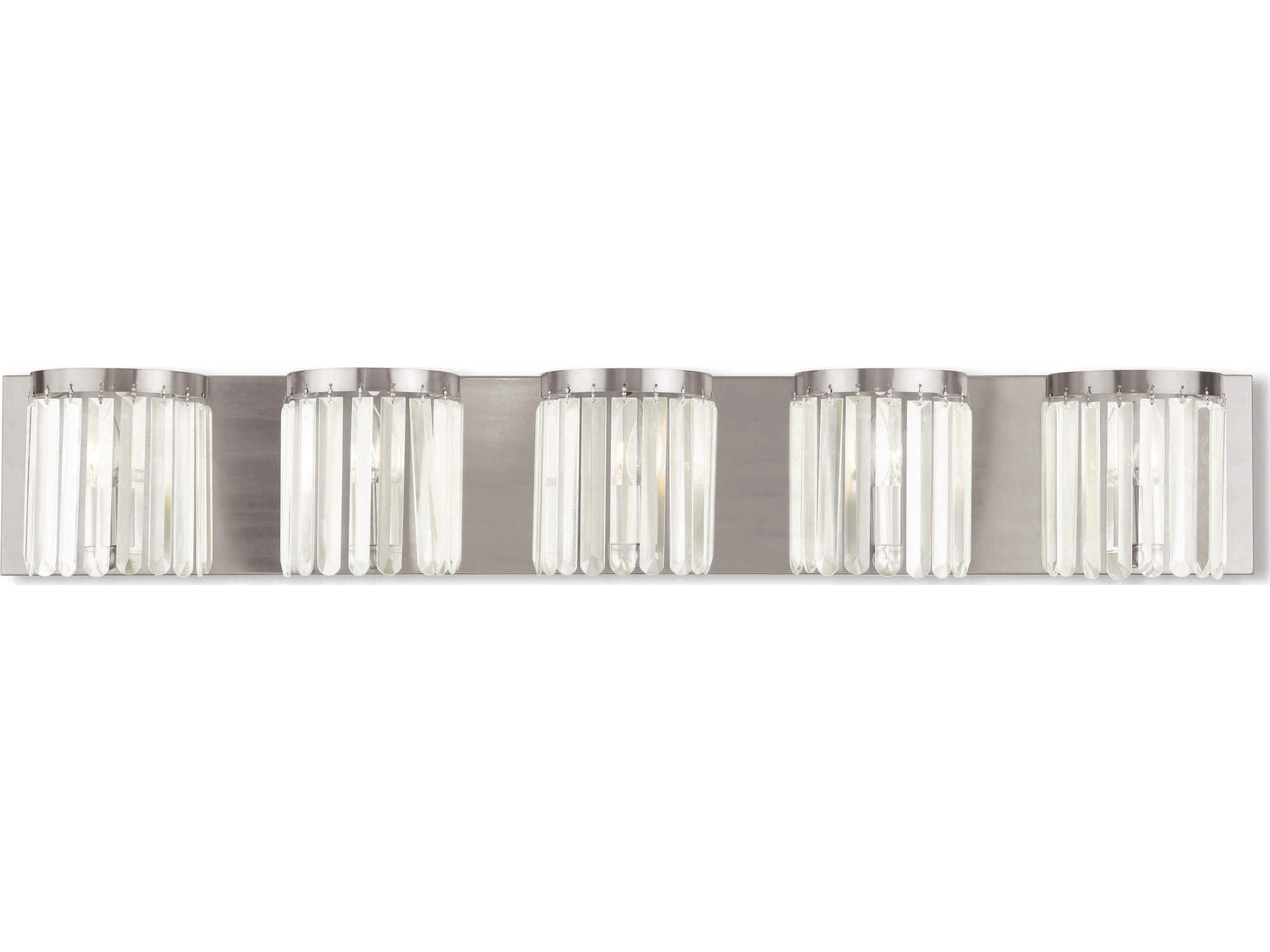 Ashton 5-Light Brushed Nickel Crystal Vanity Light